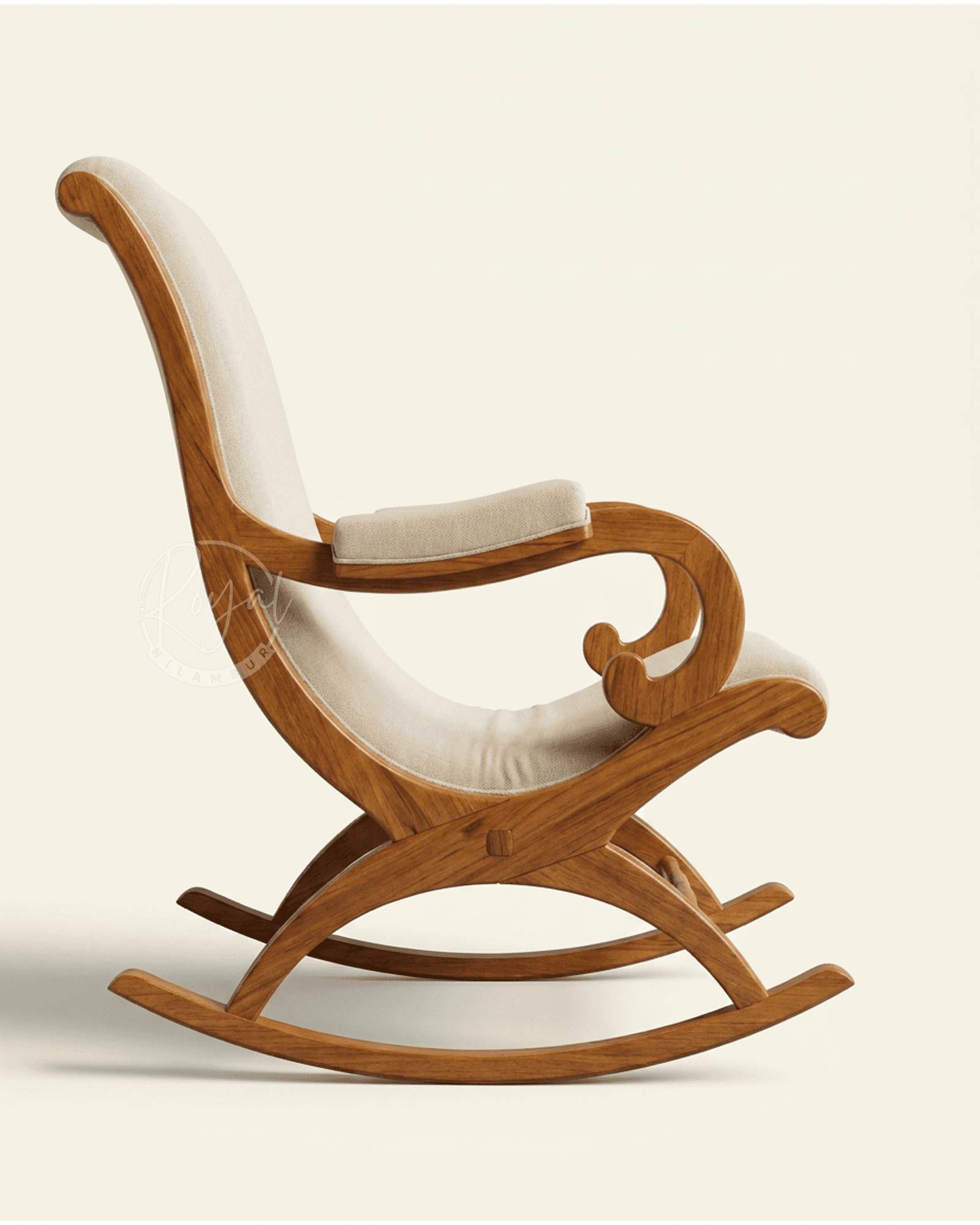 Royal Aurevia Nilambur Teak Wood Rocking Chair