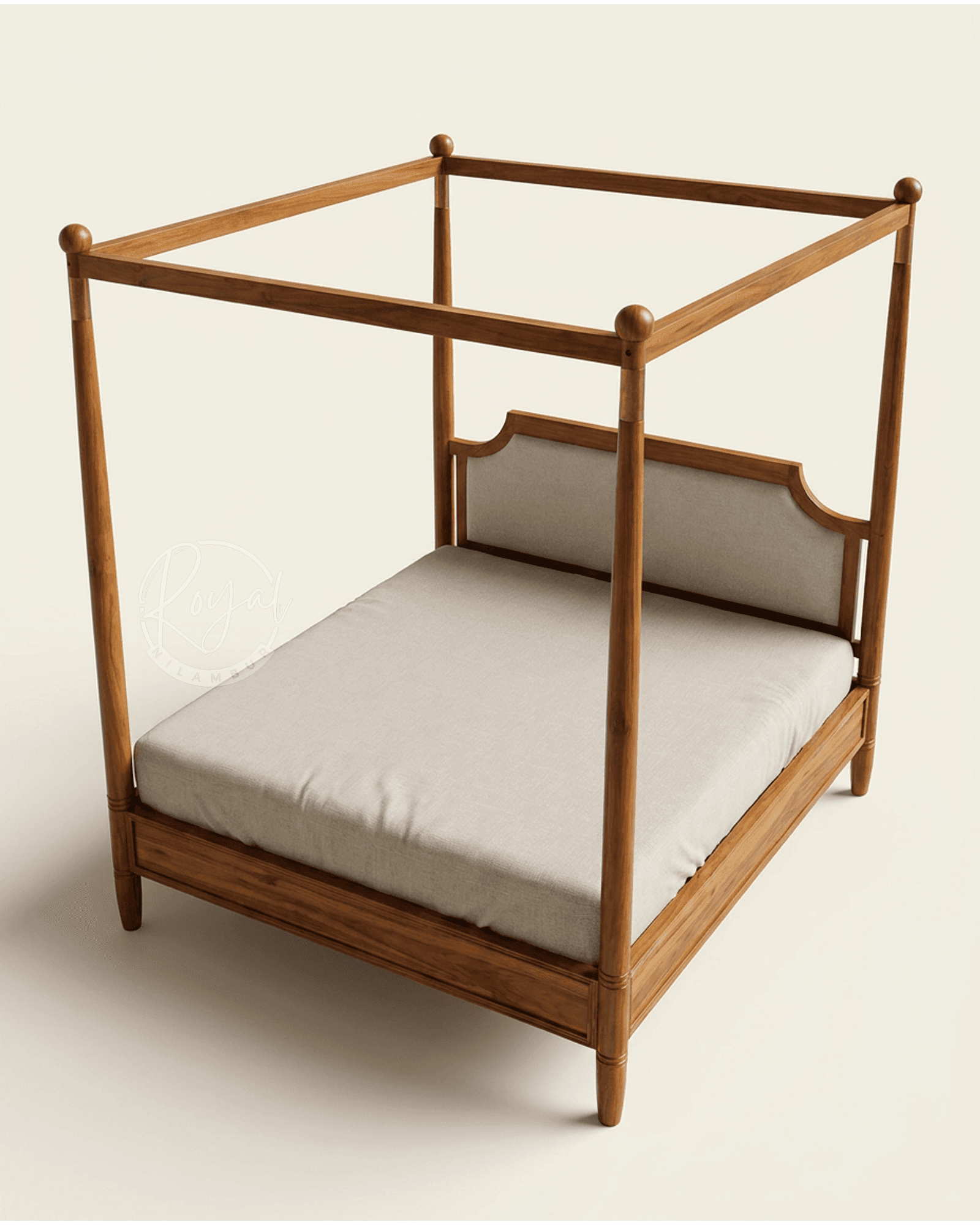 Royal Jupiter Nilambur Teak Wood Canopy Cot
