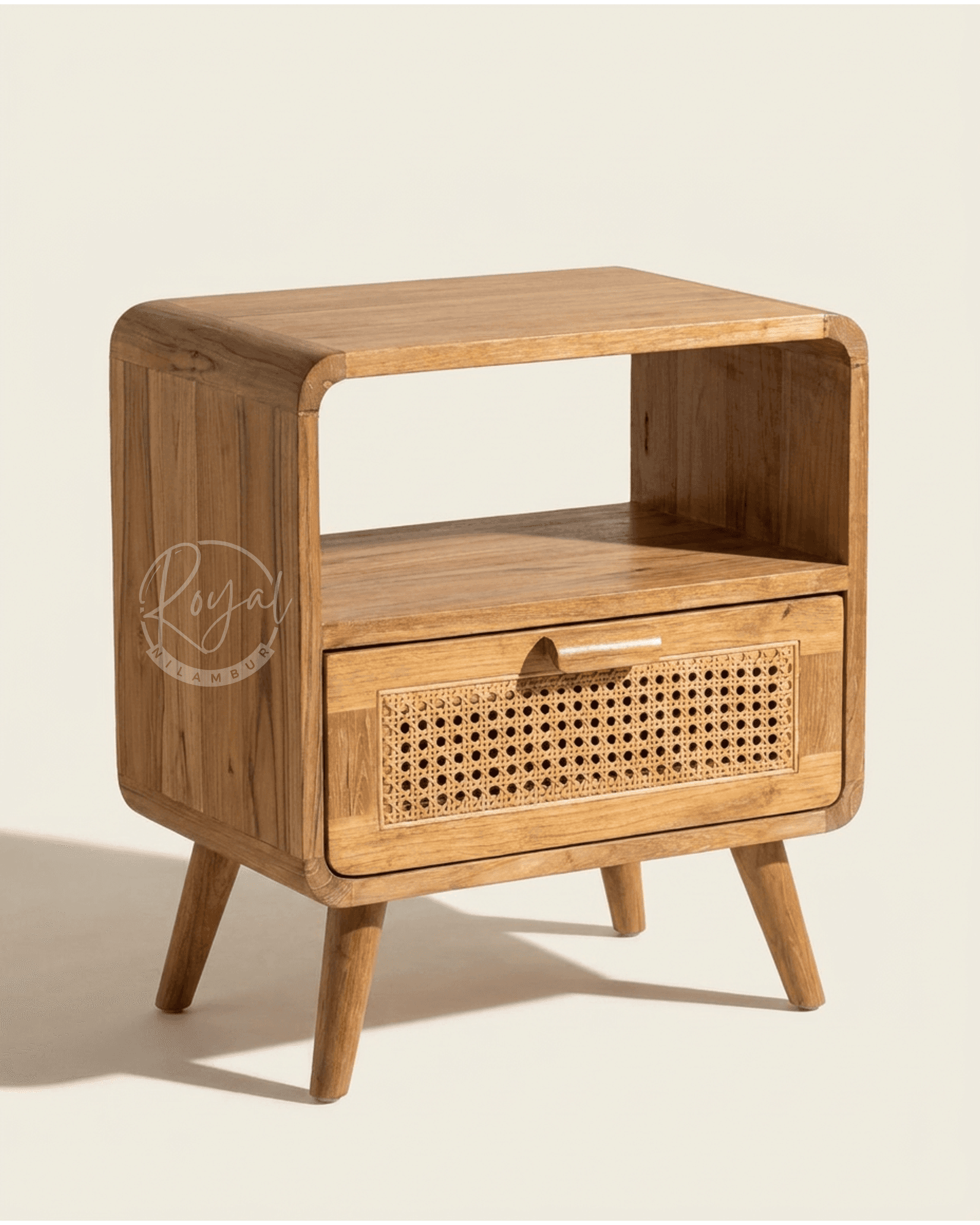 Royal Anvya Nilambur Teak Wood Bedside Table