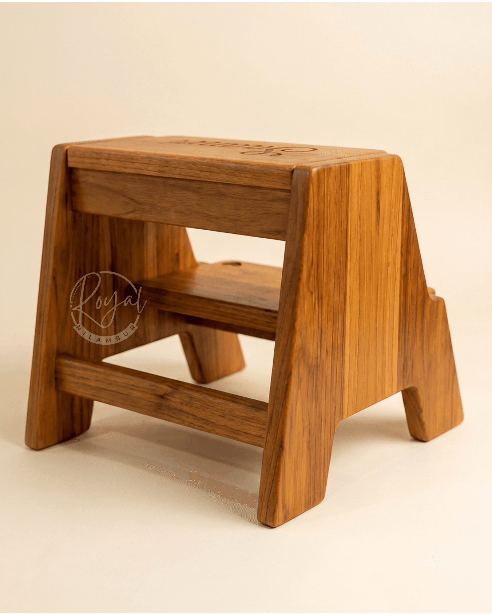 Royal Tarvix Nilambur Teak Wood Step Stool