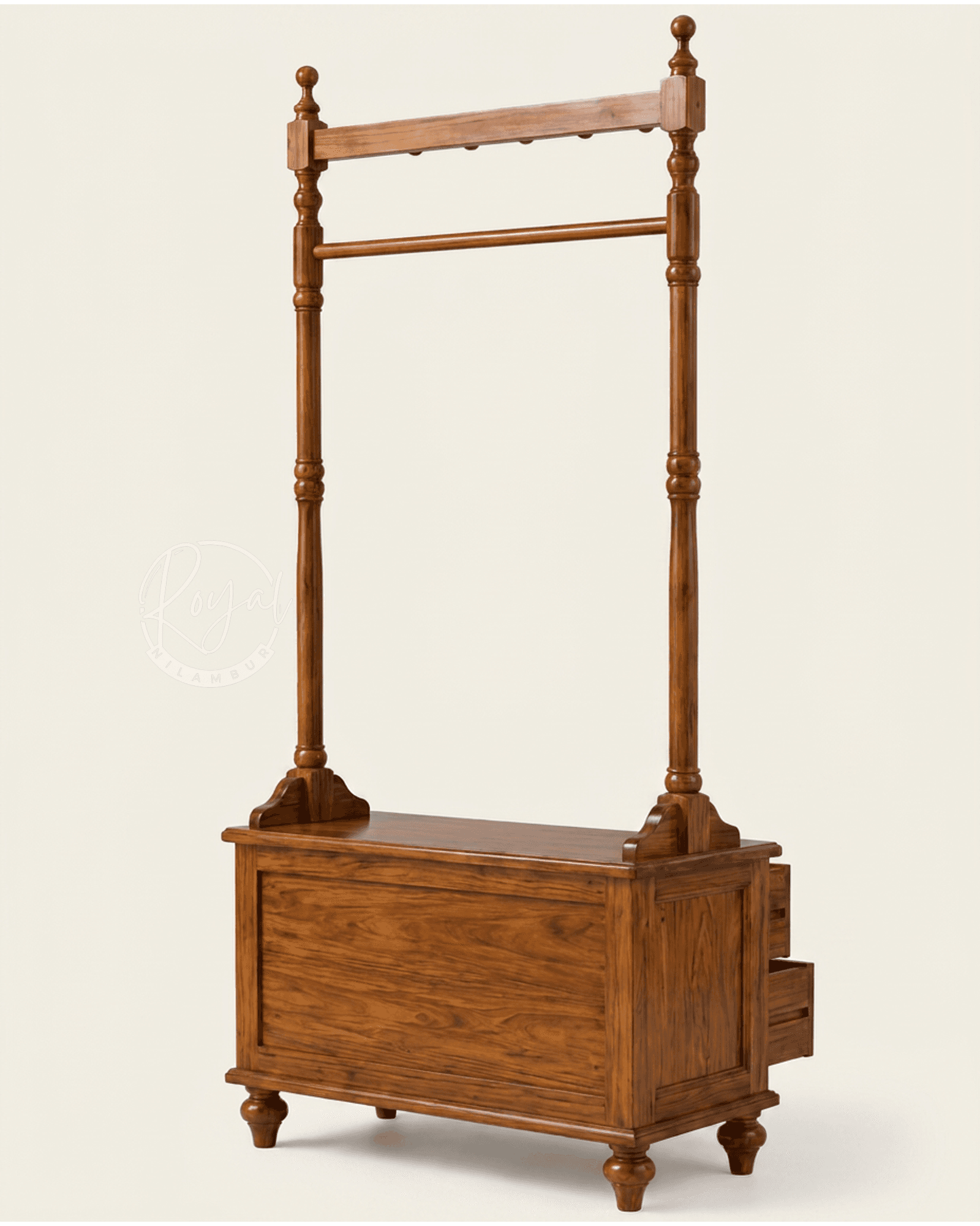 Royal Zanyx Nilambur Teak Wood Clothes Rack