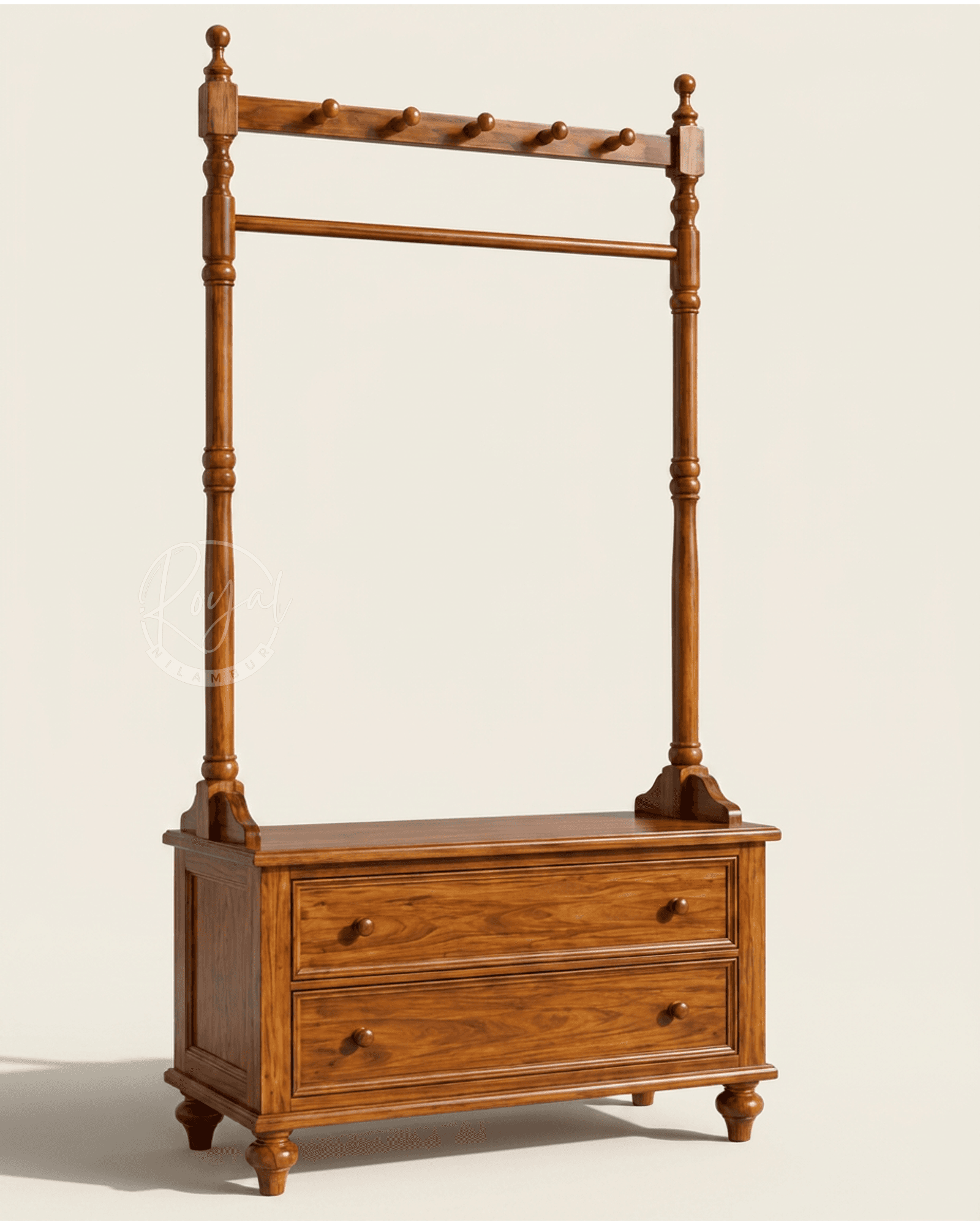 Royal Zanyx Nilambur Teak Wood Clothes Rack