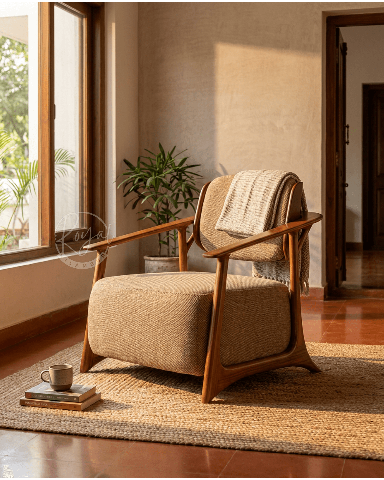 Royal Elvaya Nilambur Teak Wood Arm Chair