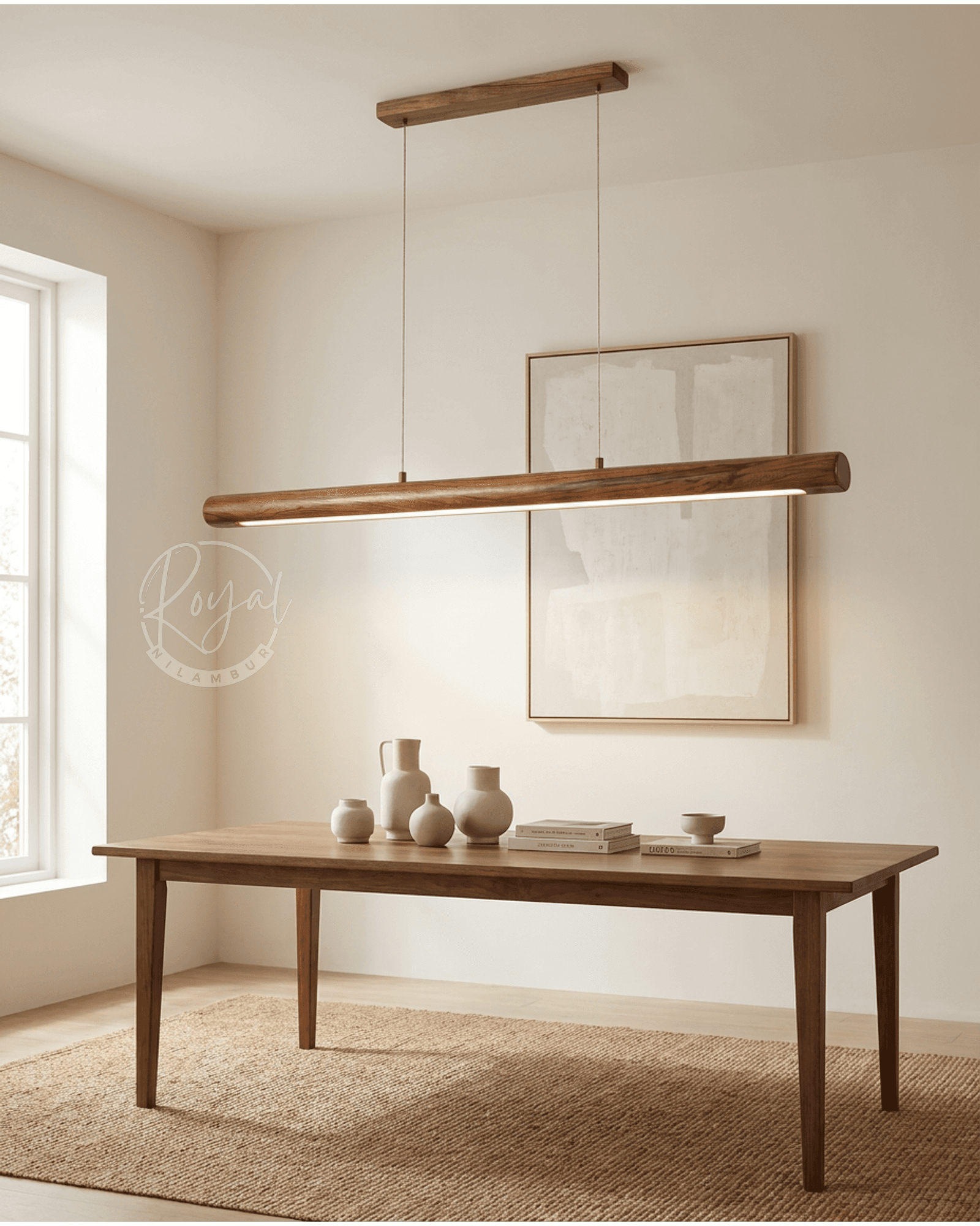 Royal Zephra Nilambur Teak Wood Pendant Light