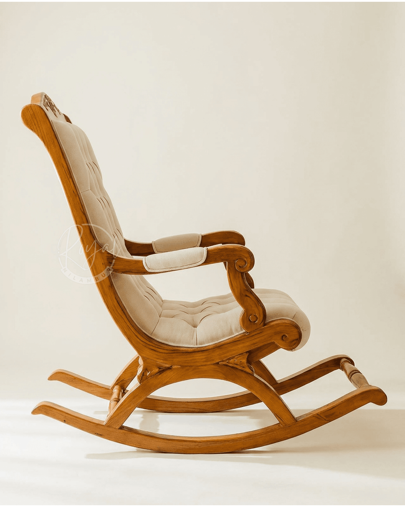 Royal Aurex Nilambur Teak Wood Rocking Chair