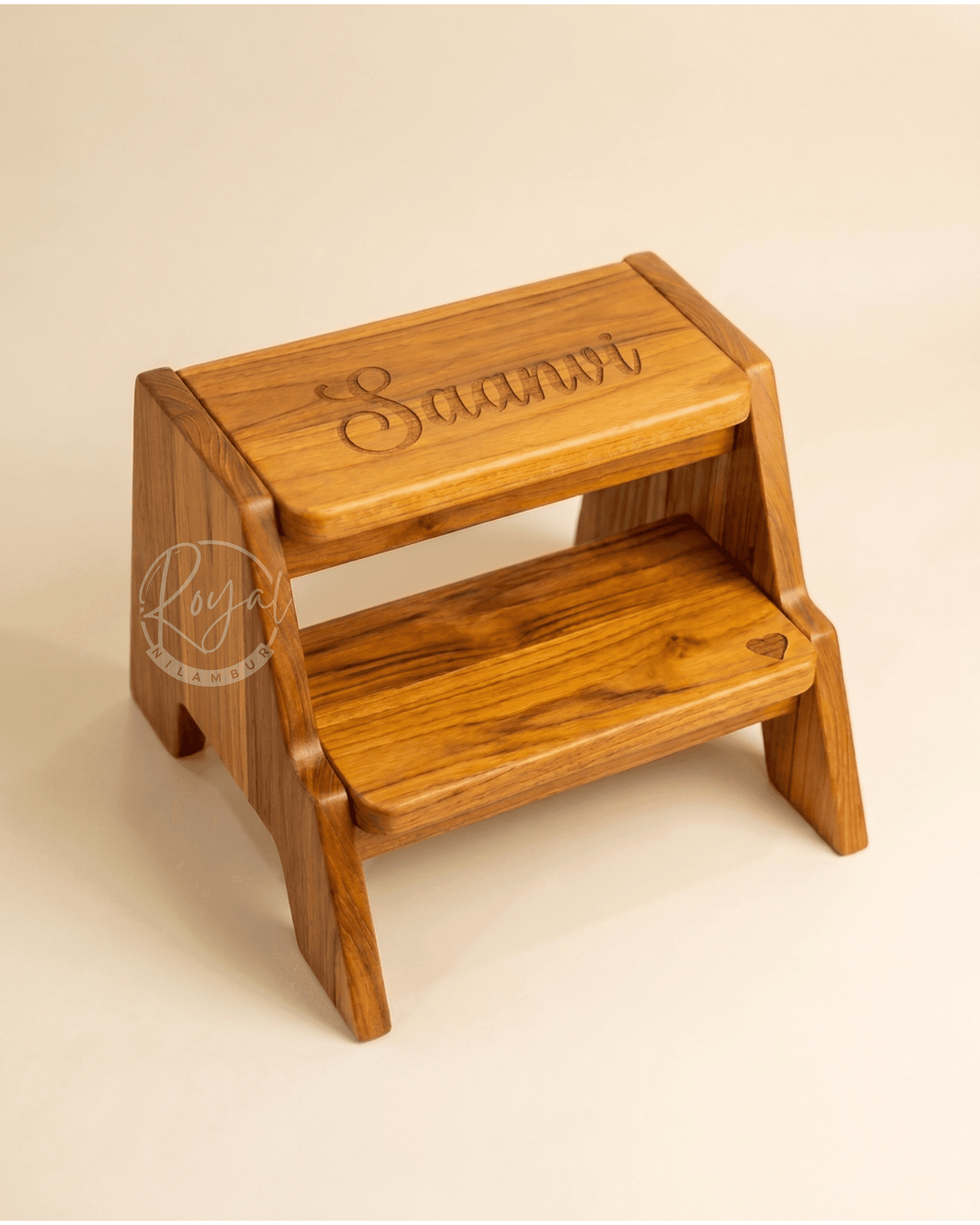 Royal Tarvix Nilambur Teak Wood Step Stool