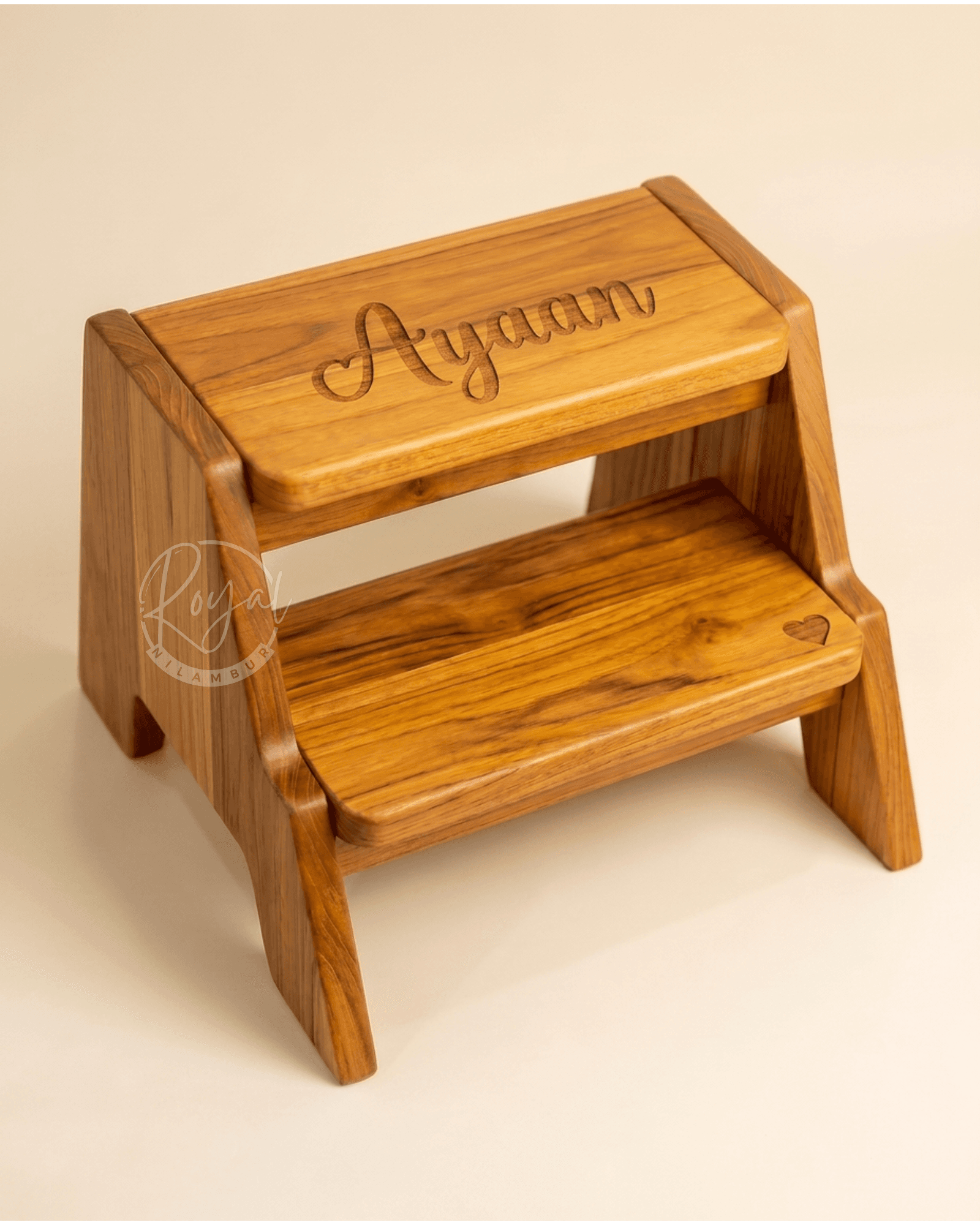 Royal Tarvix Nilambur Teak Wood Step Stool