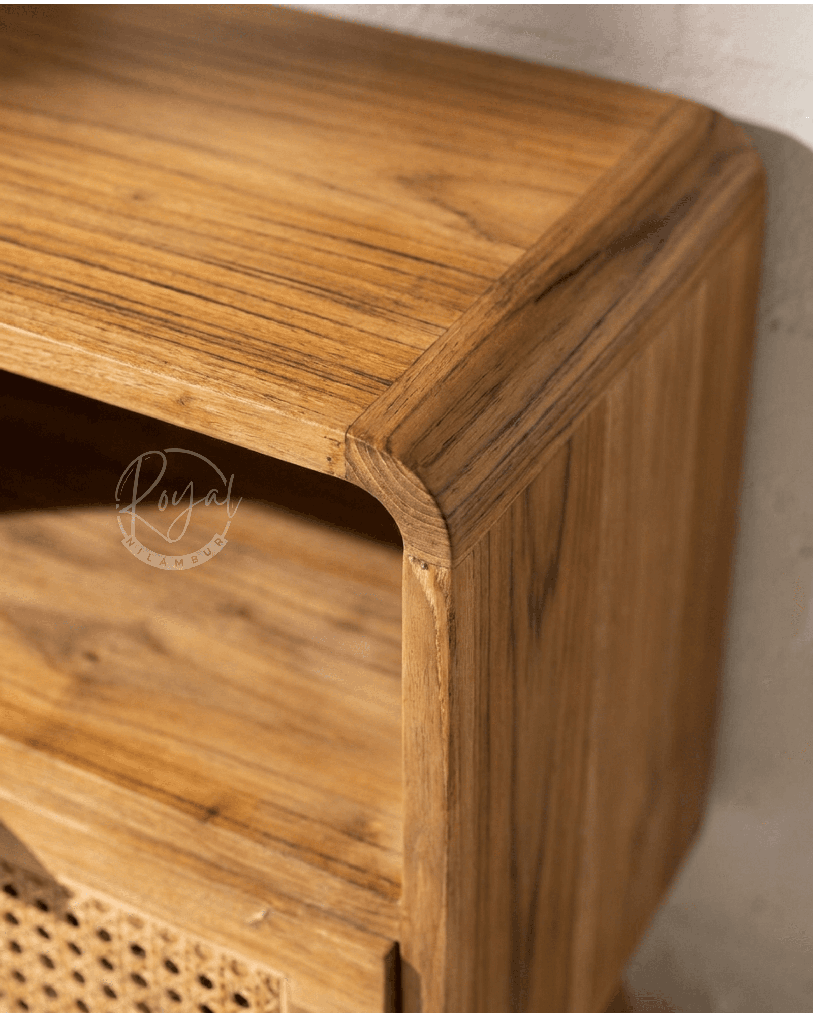 Royal Anvya Nilambur Teak Wood Bedside Table