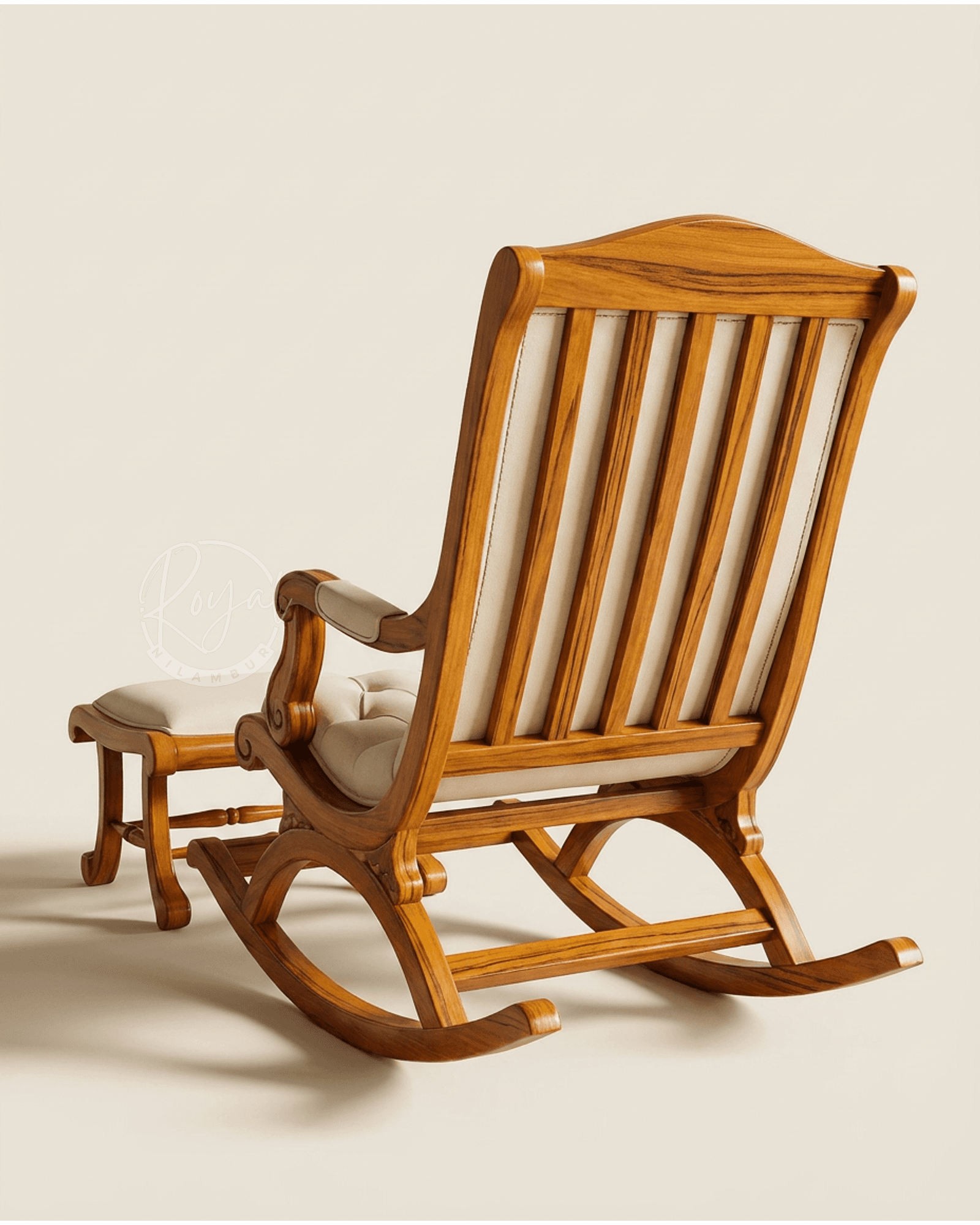 Royal Aurex Nilambur Teak Wood Rocking Chair
