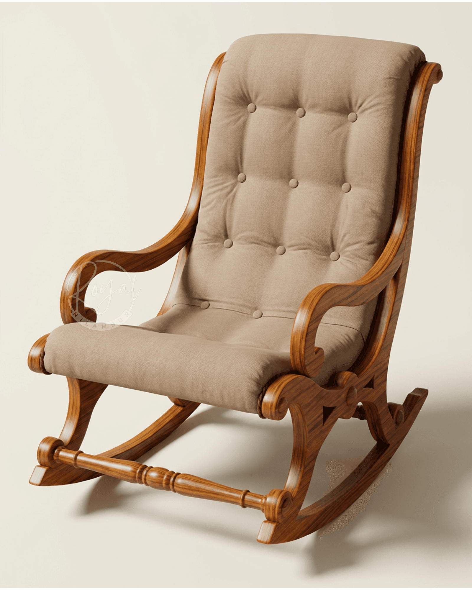Royal Avenor Nilambur Teak Wood Rocking Chair