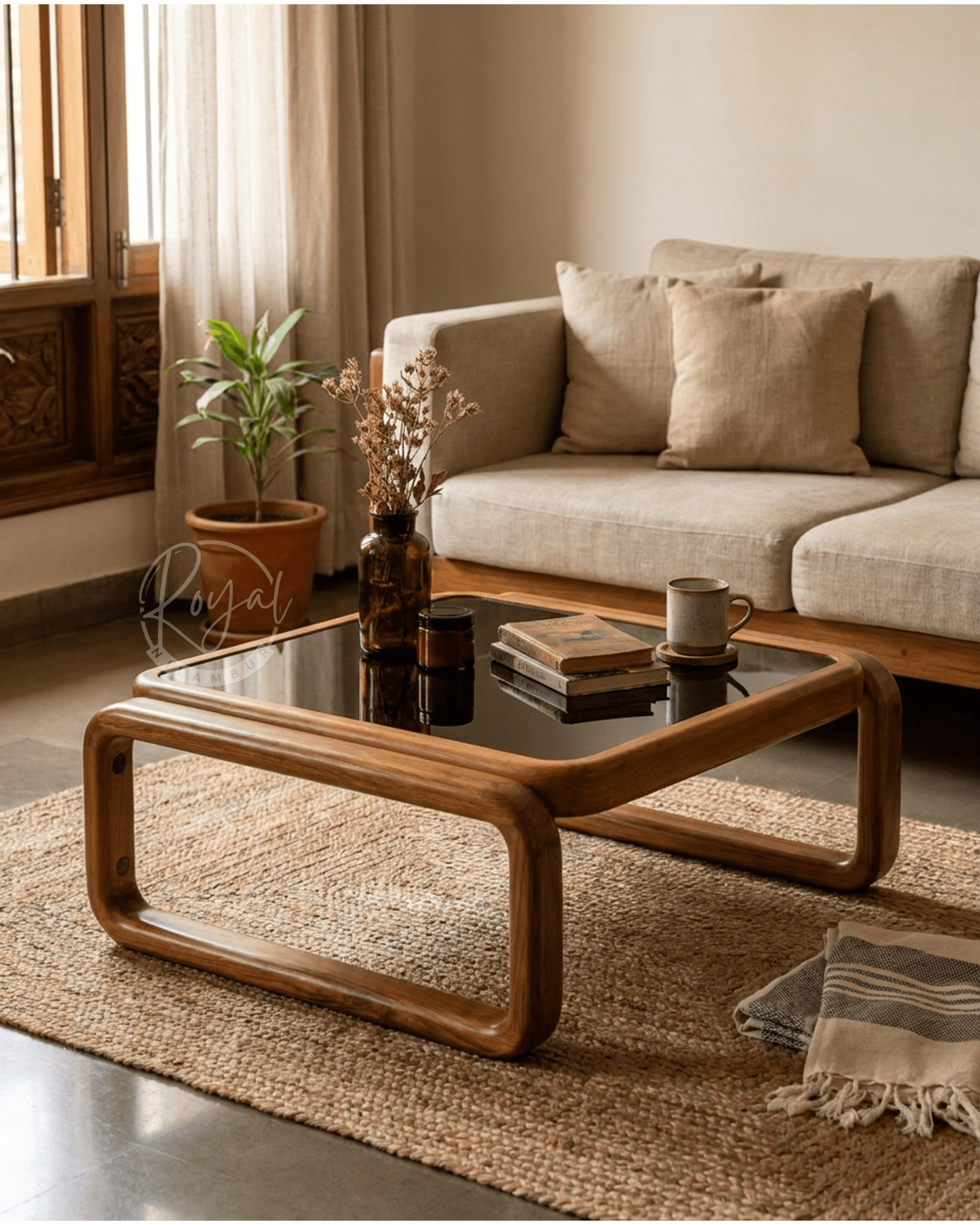 Royal Averic Nilambur Teak Wood Coffee Table