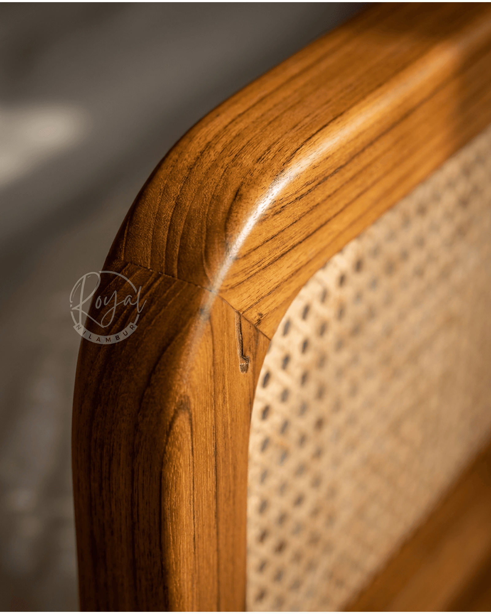 Royal Vayrix Nilambur Teak Wood Cane Cot