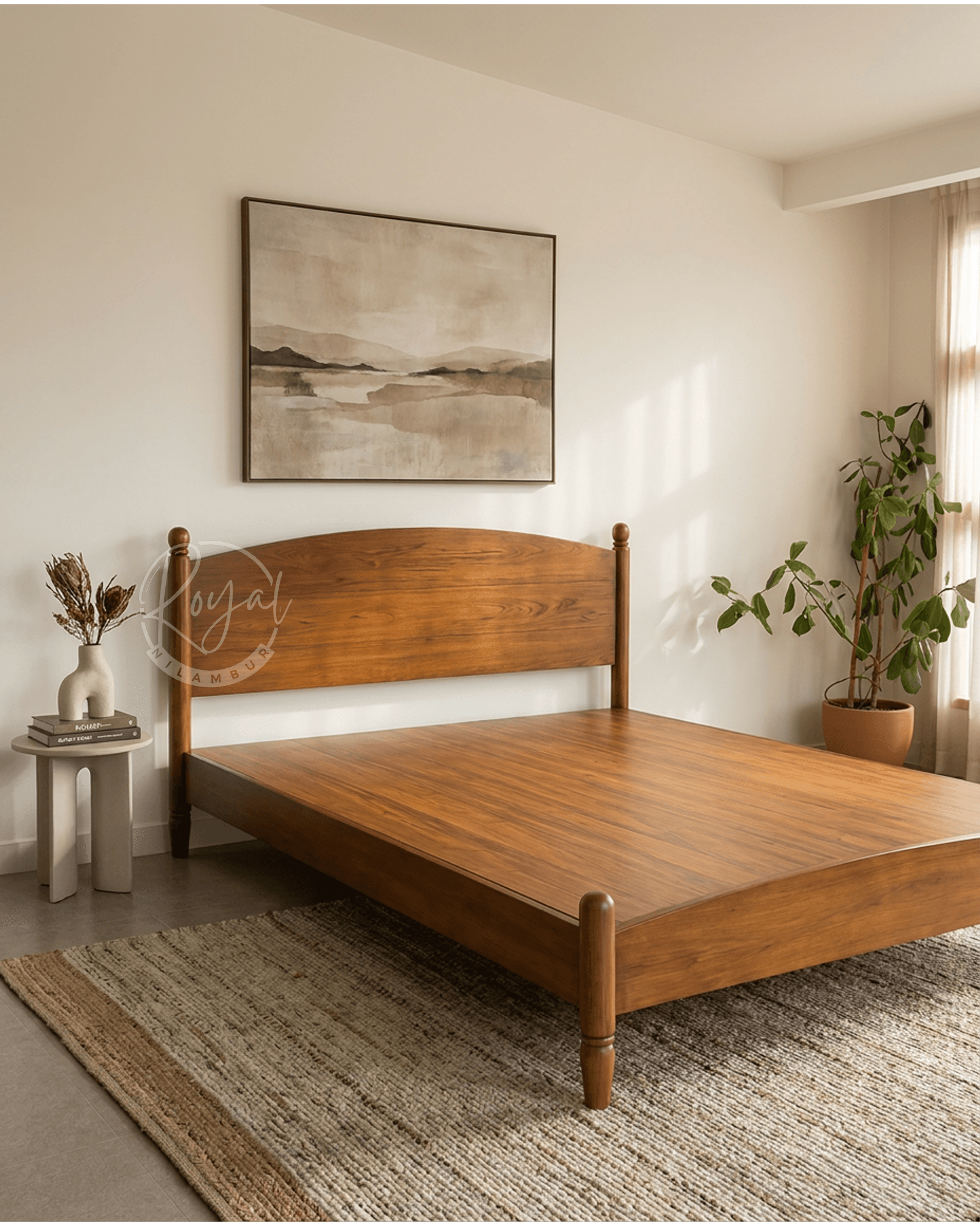 Royal Vanya Nilambur Teak Wood Bed Cot