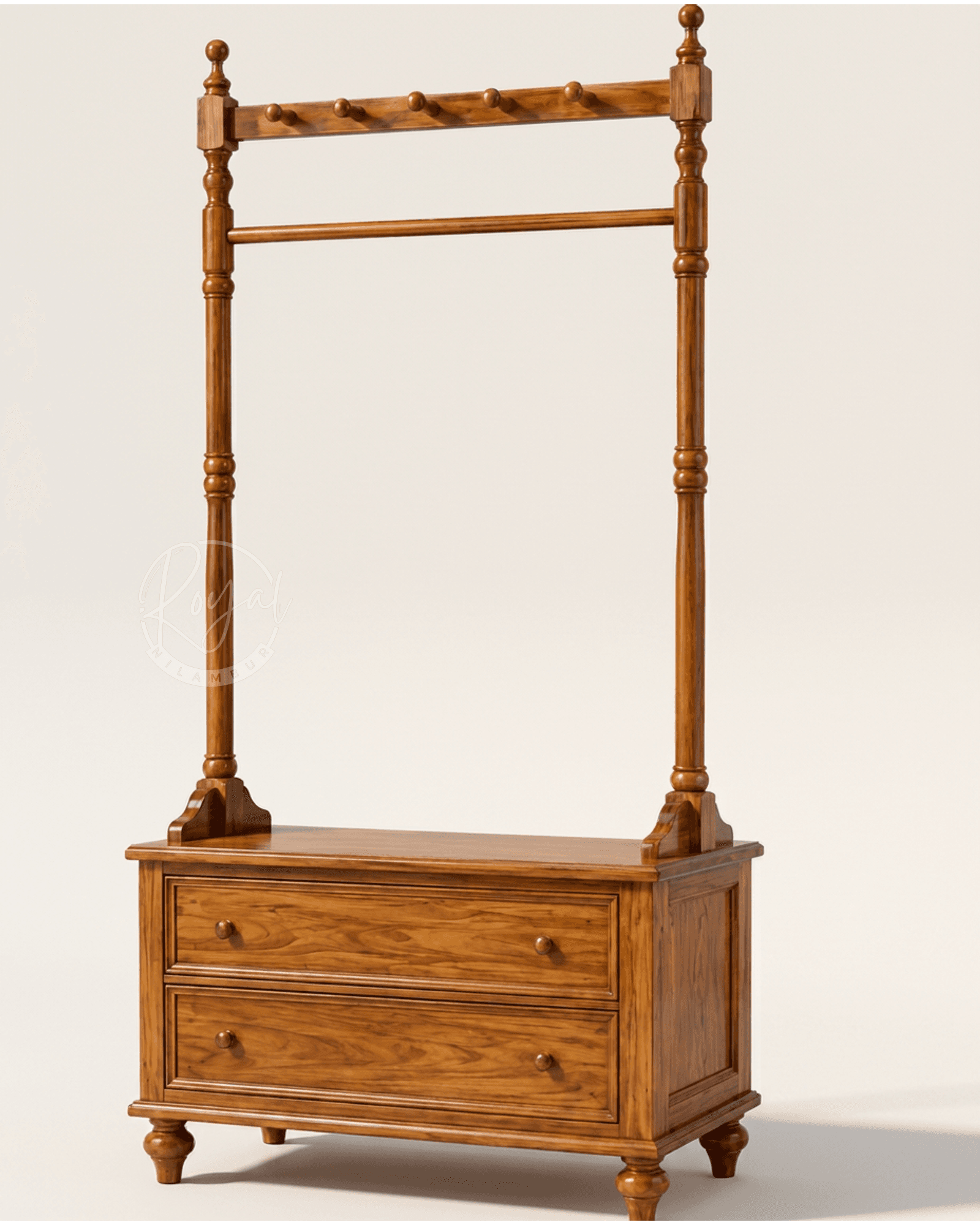 Royal Zanyx Nilambur Teak Wood Clothes Rack