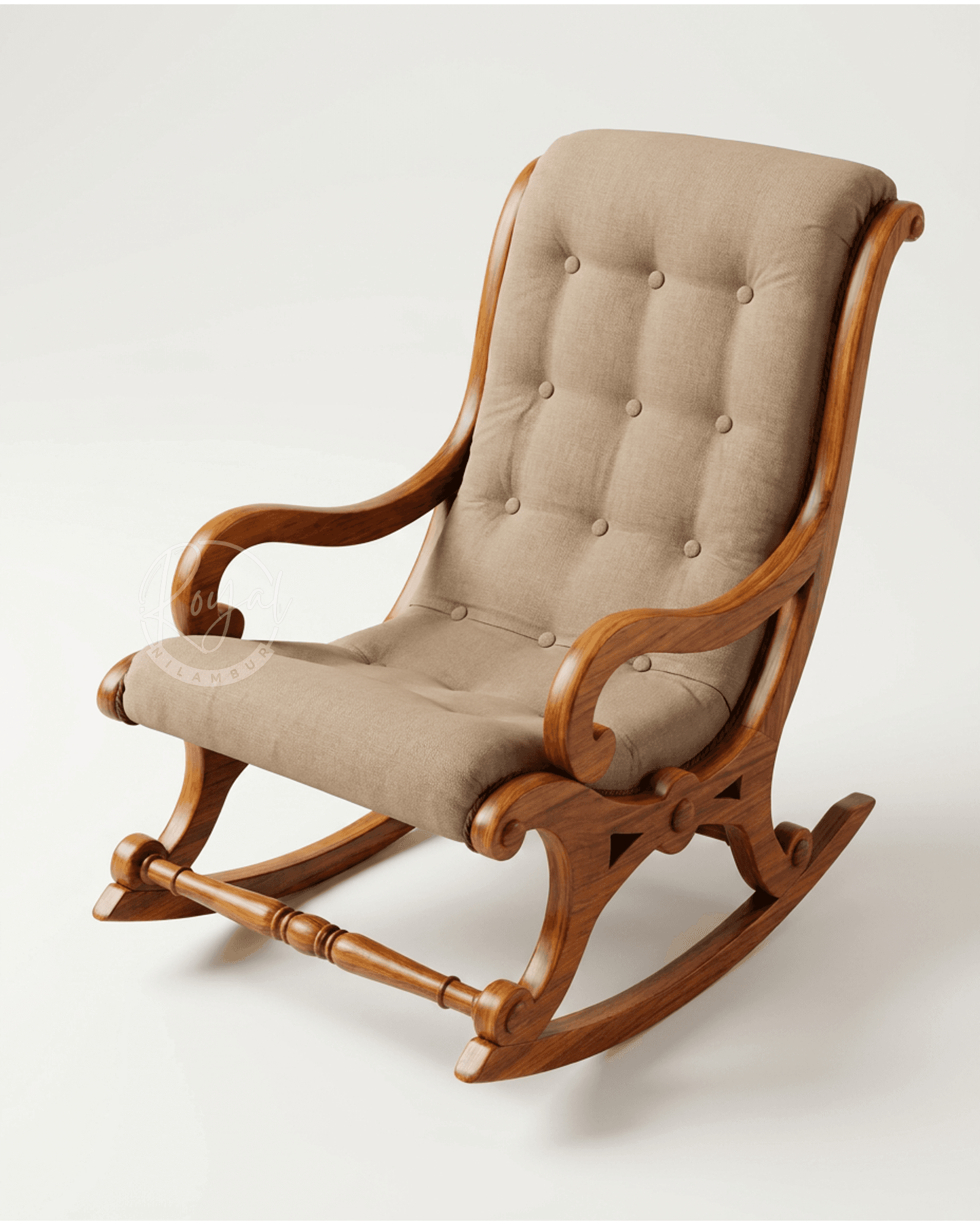 Royal Avenor Nilambur Teak Wood Rocking Chair