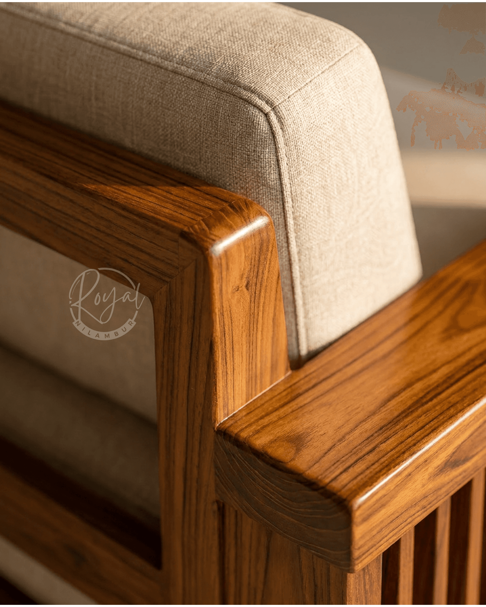Royal Vaibhava Nilambur Teak Wood Corner Sofa