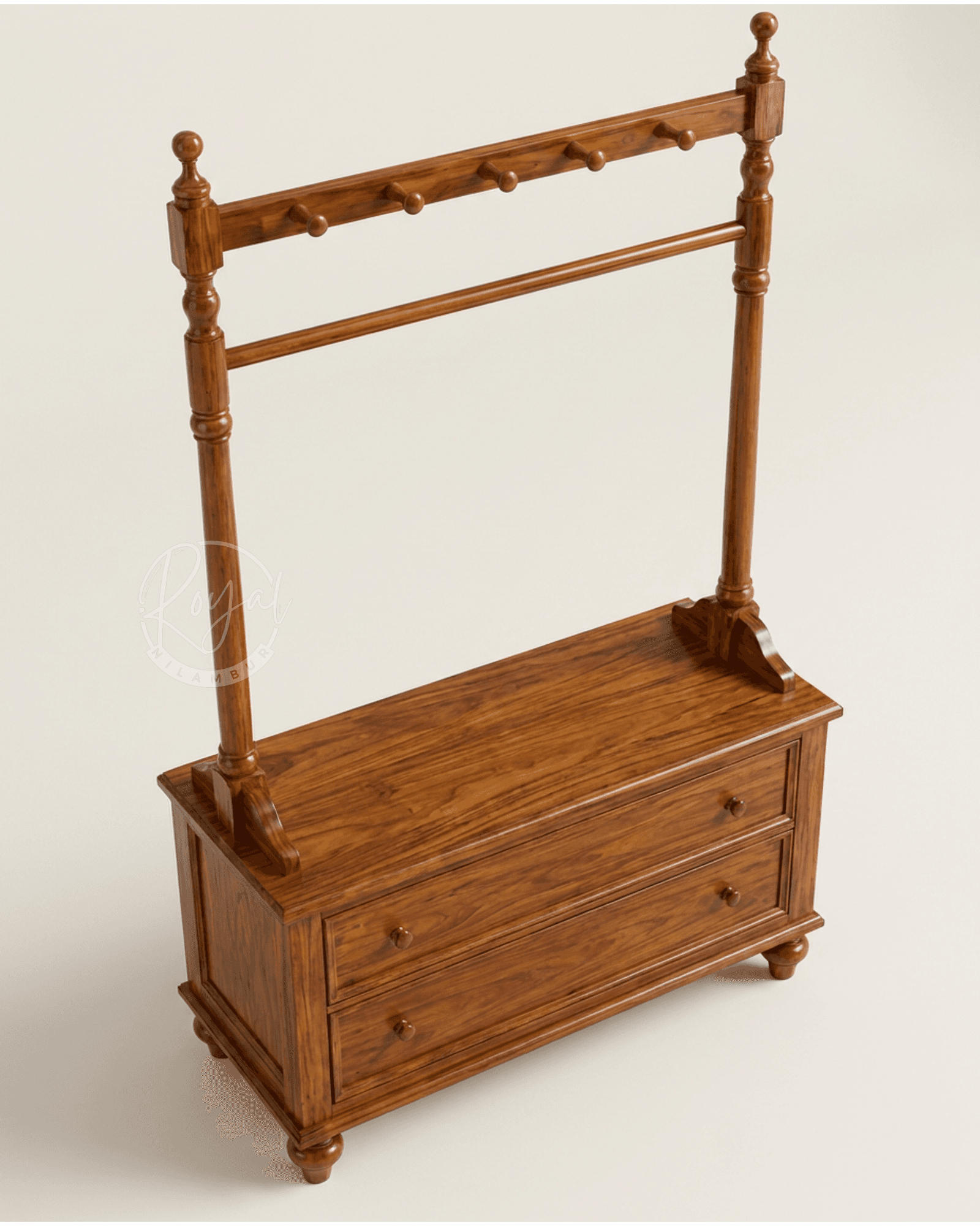 Royal Zanyx Nilambur Teak Wood Clothes Rack