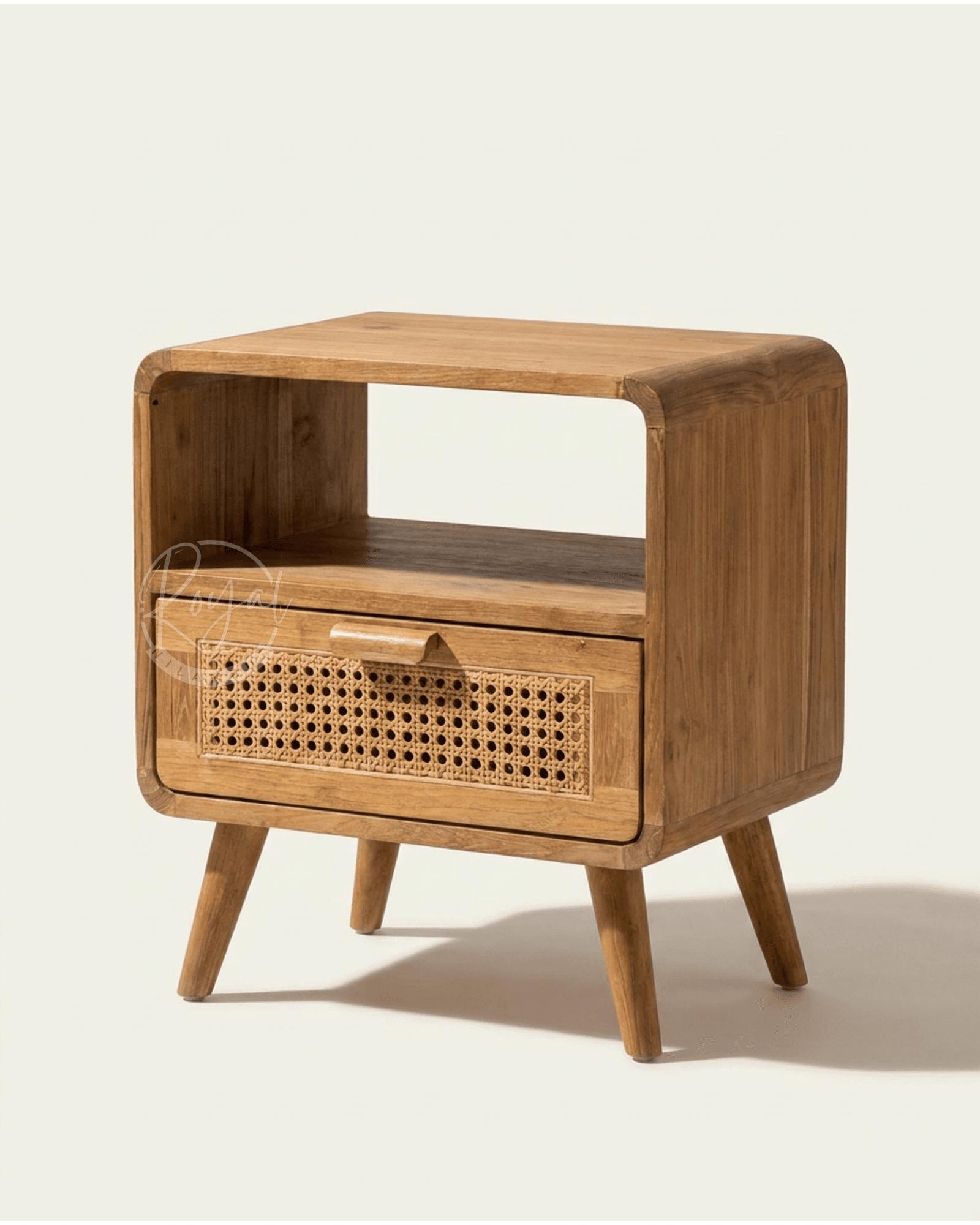 Royal Anvya Nilambur Teak Wood Bedside Table