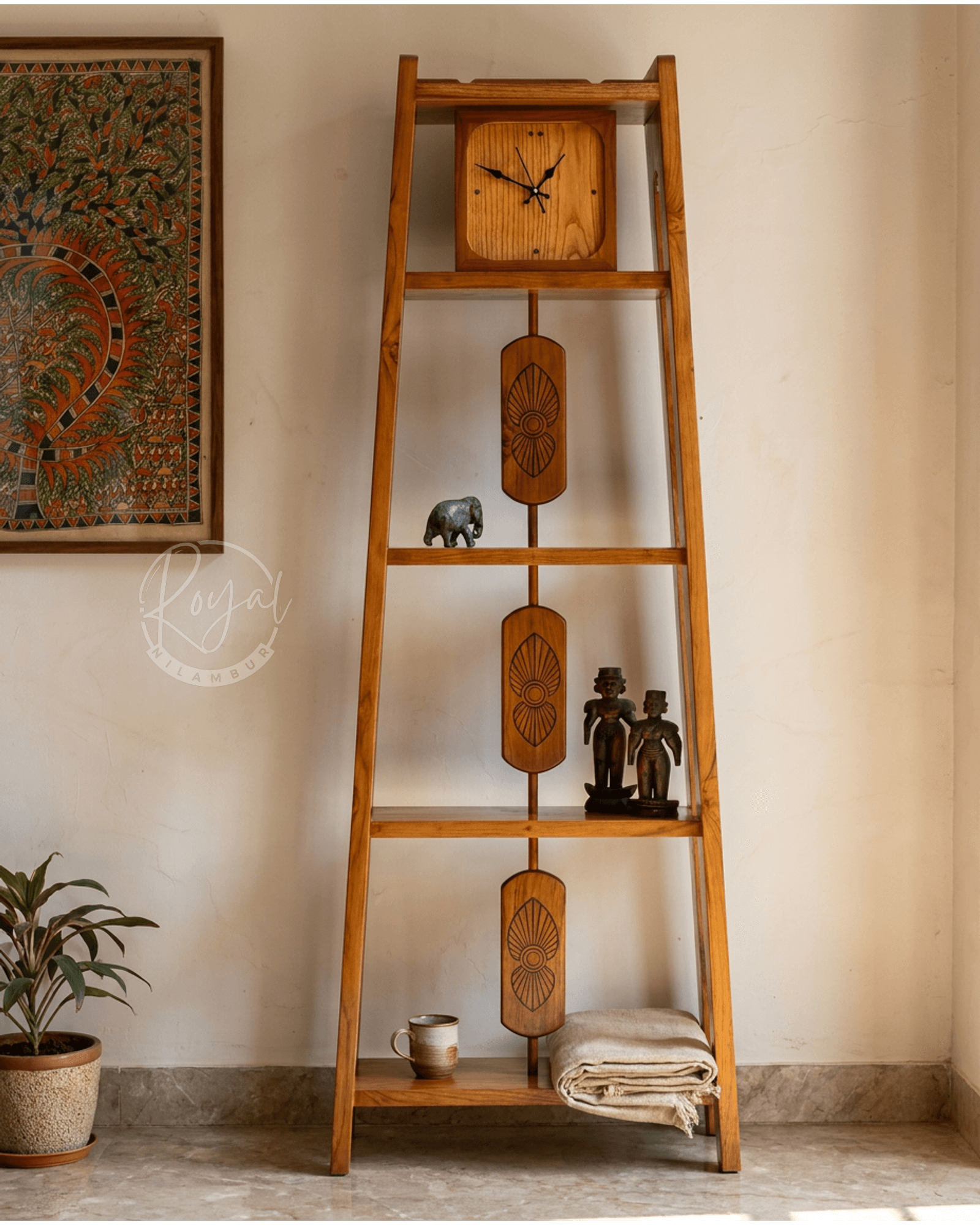 Royal Armaniya Nilambur Teak Wood Corner Stand