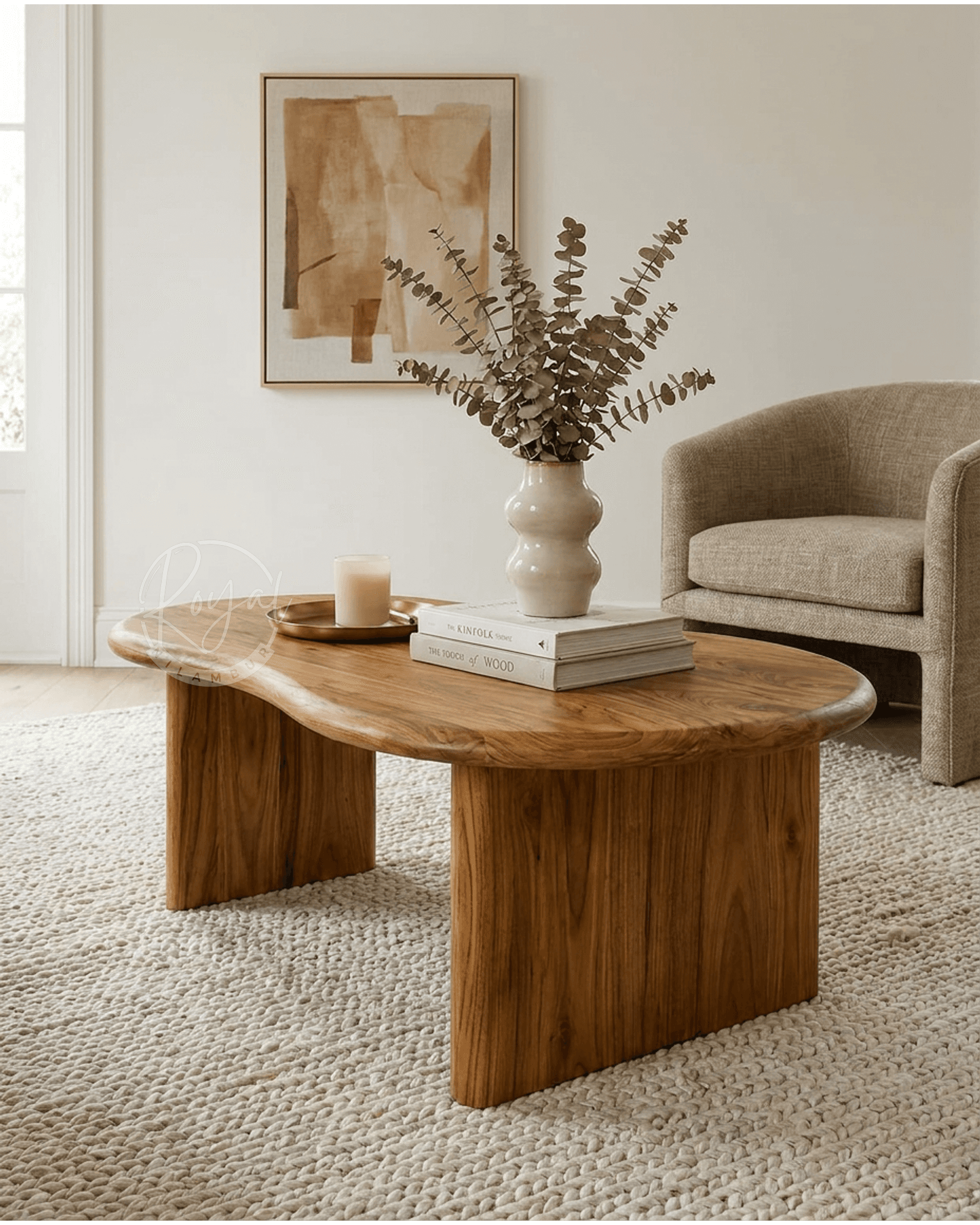 Royal Mougly Nilambur Teak Wood Coffee Table