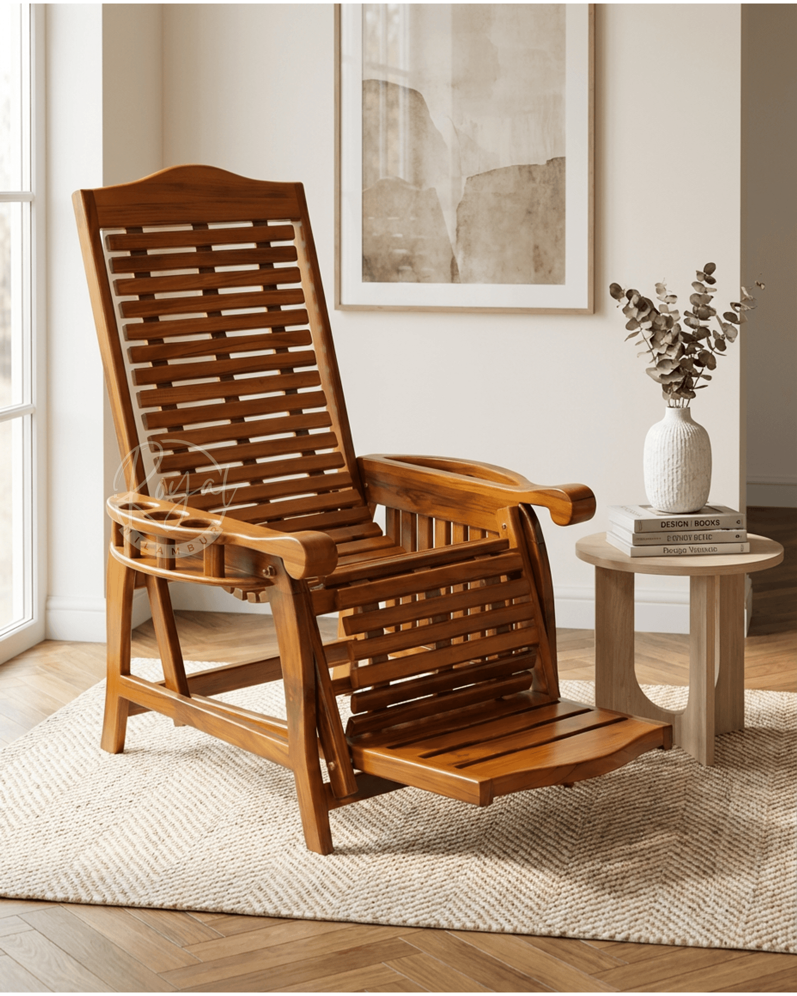 Royal Veyora Nilambur Teak Wood Easy Chair
