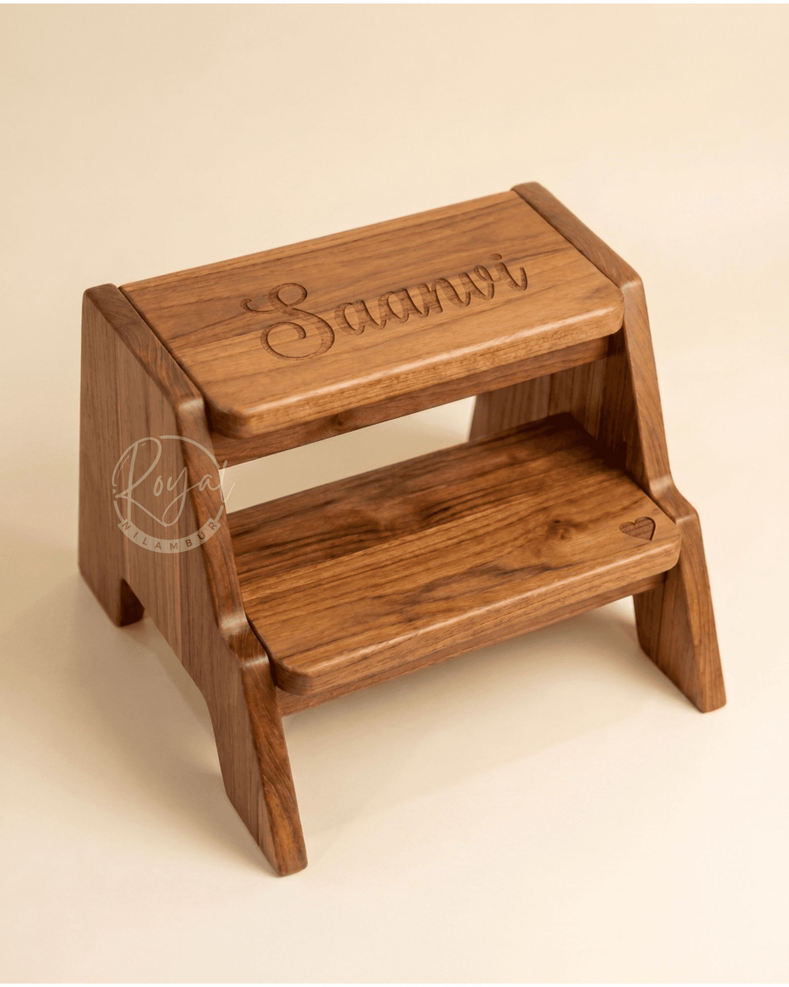 Royal Tarvix Nilambur Teak Wood Step Stool