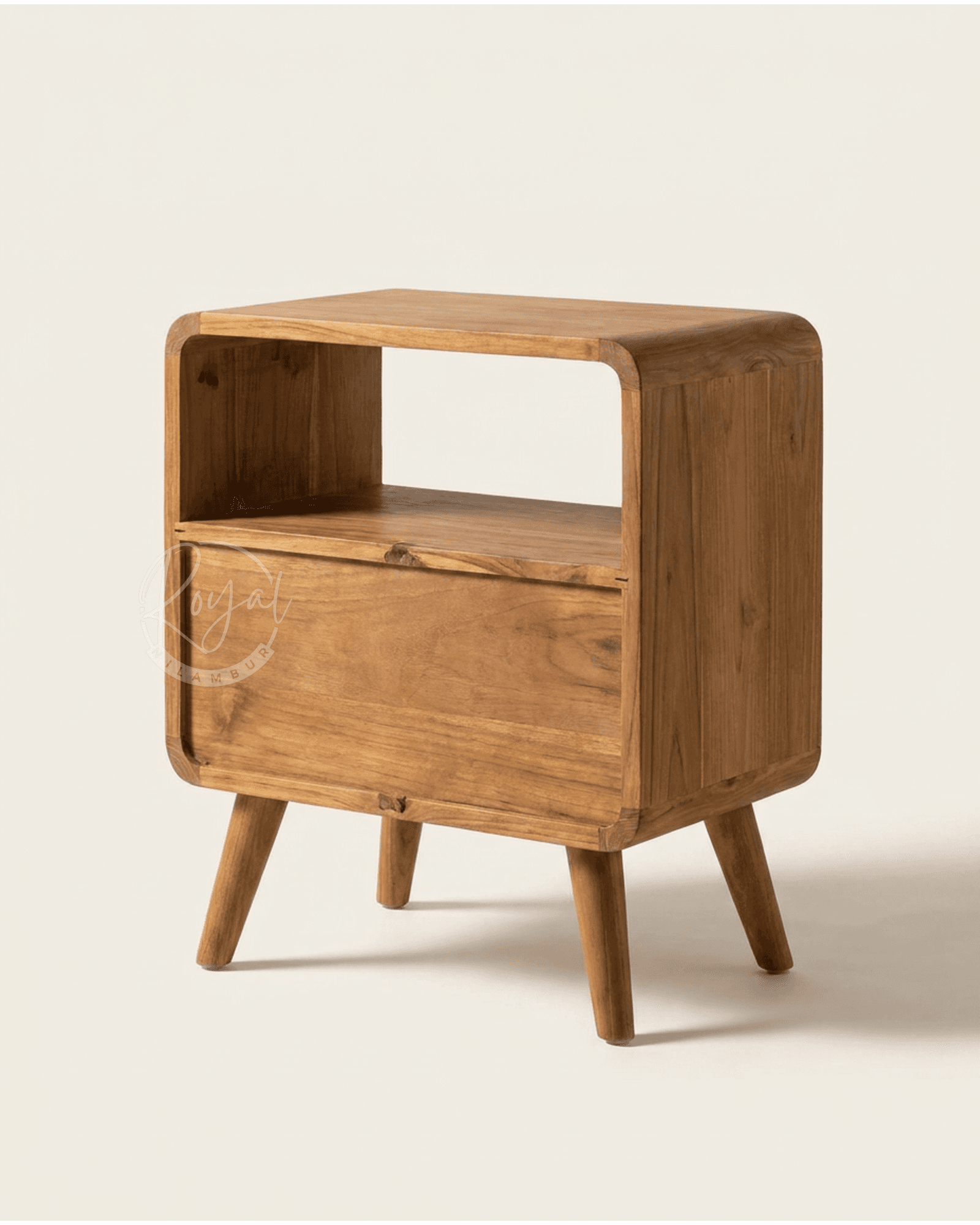 Royal Anvya Nilambur Teak Wood Bedside Table