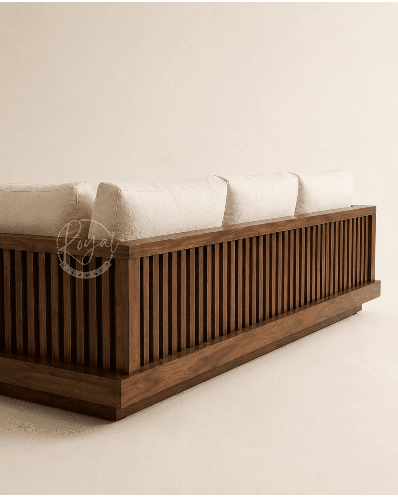 Royal Tyva Nilambur Teak Wood Corner Sofa