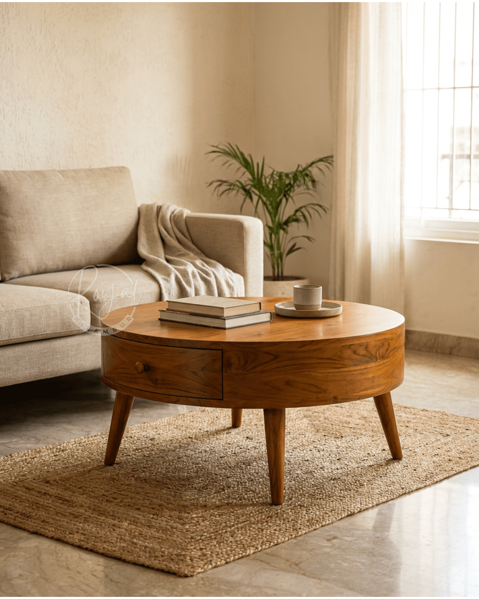 Royal Azythra Nilambur Teak Wood Coffee Table