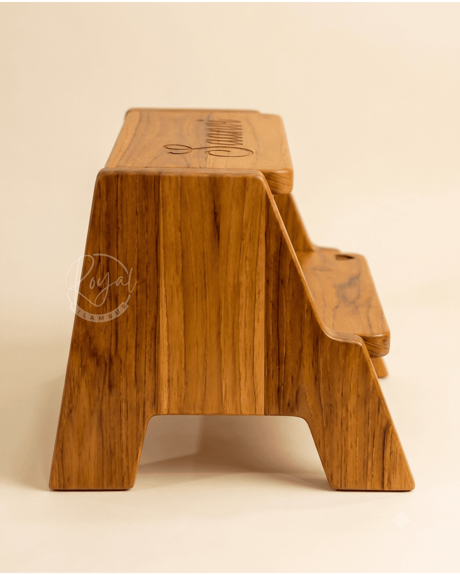 Royal Tarvix Nilambur Teak Wood Step Stool