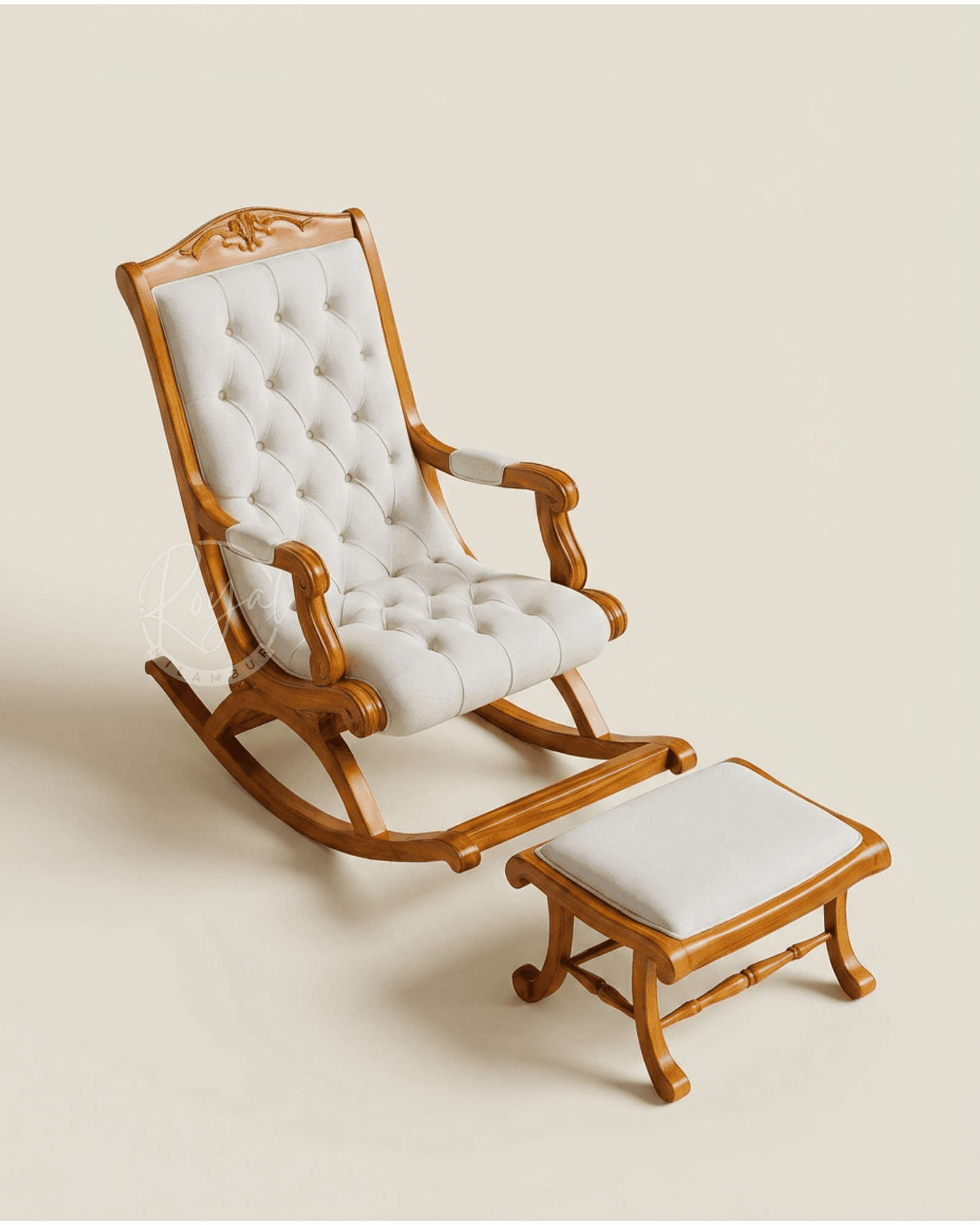 Royal Aurex Nilambur Teak Wood Rocking Chair