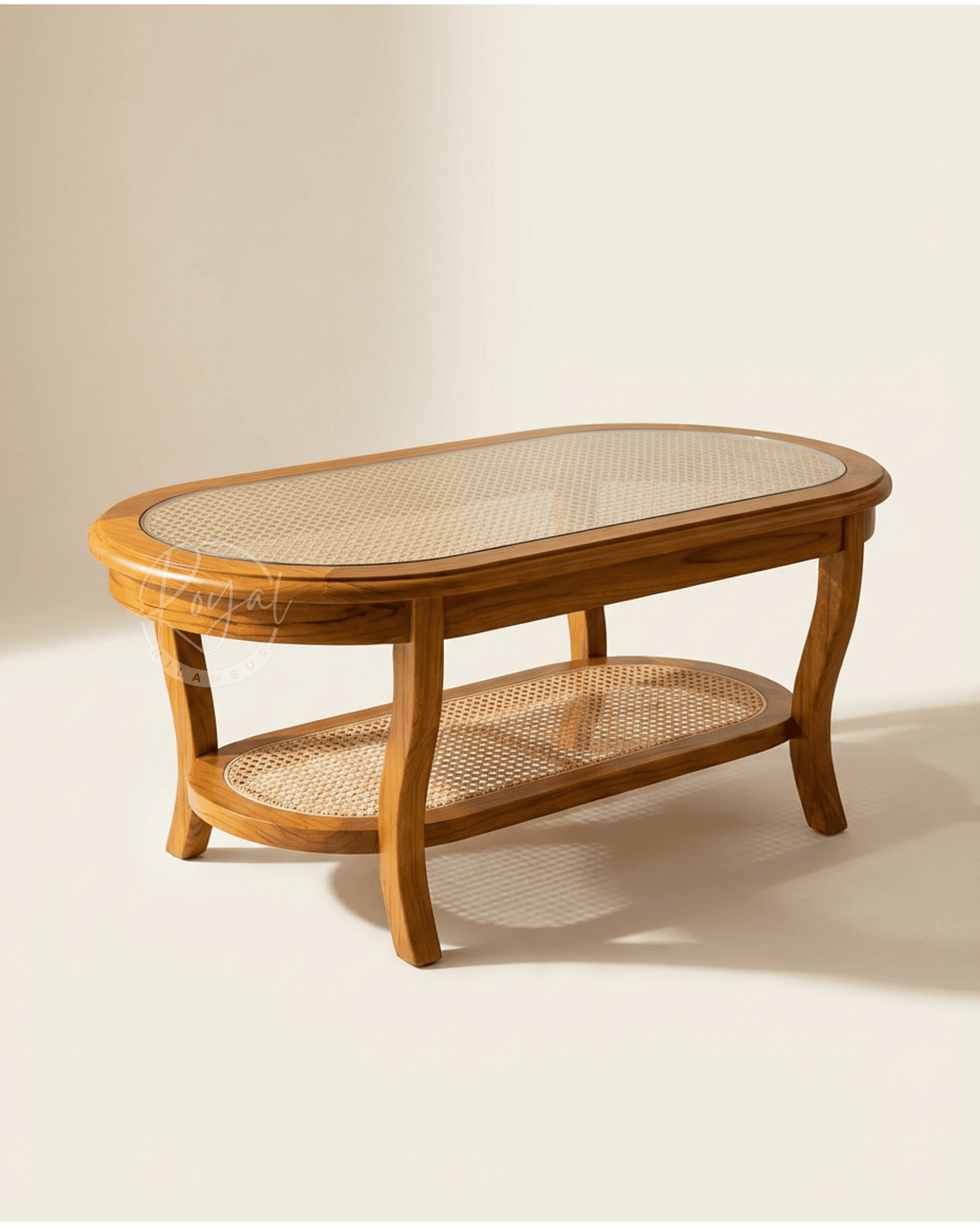 Royal Nilcan Teak Wooden Cane Coffee Table