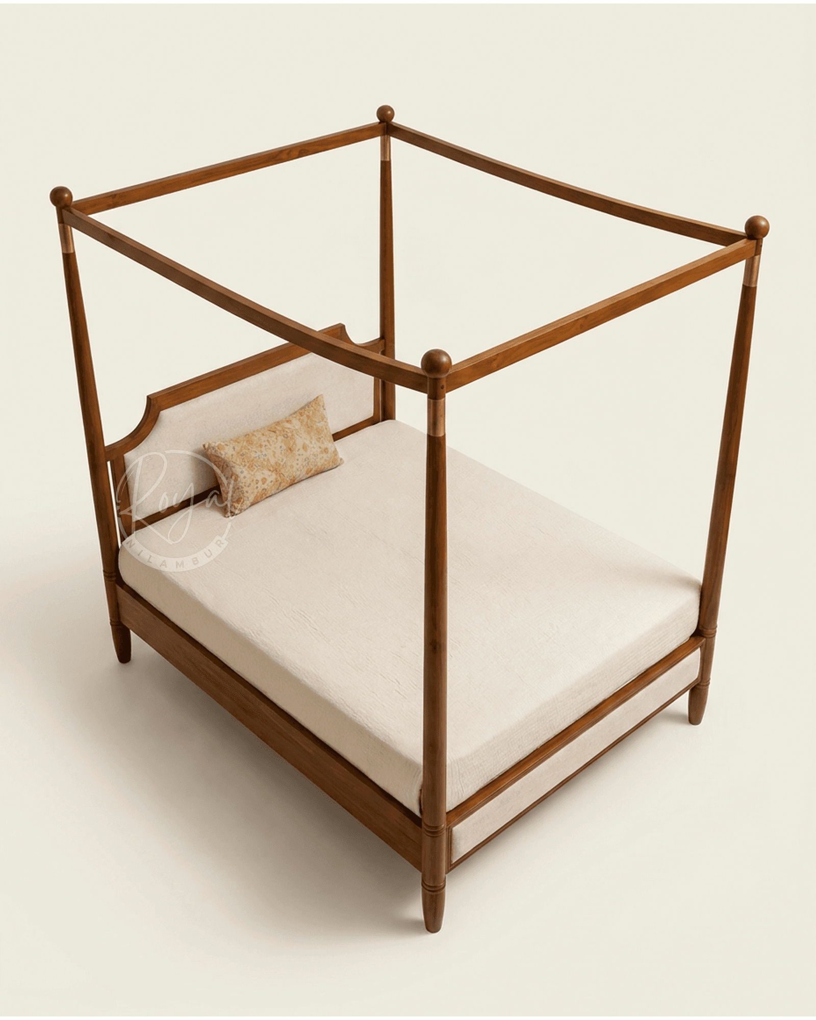 Royal Jupiter Nilambur Teak Wood Canopy Cot