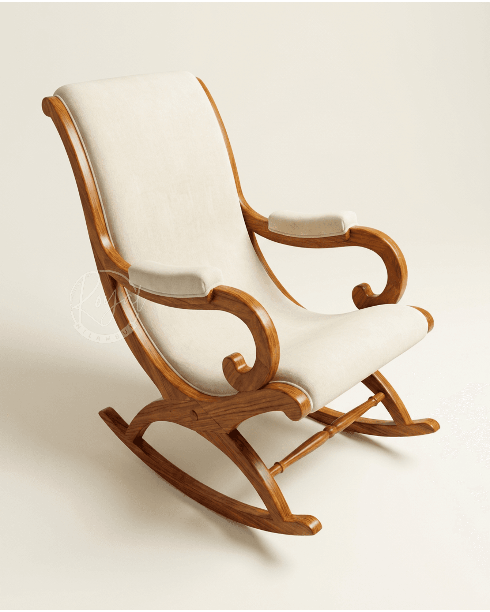Royal Aurevia Nilambur Teak Wood Rocking Chair