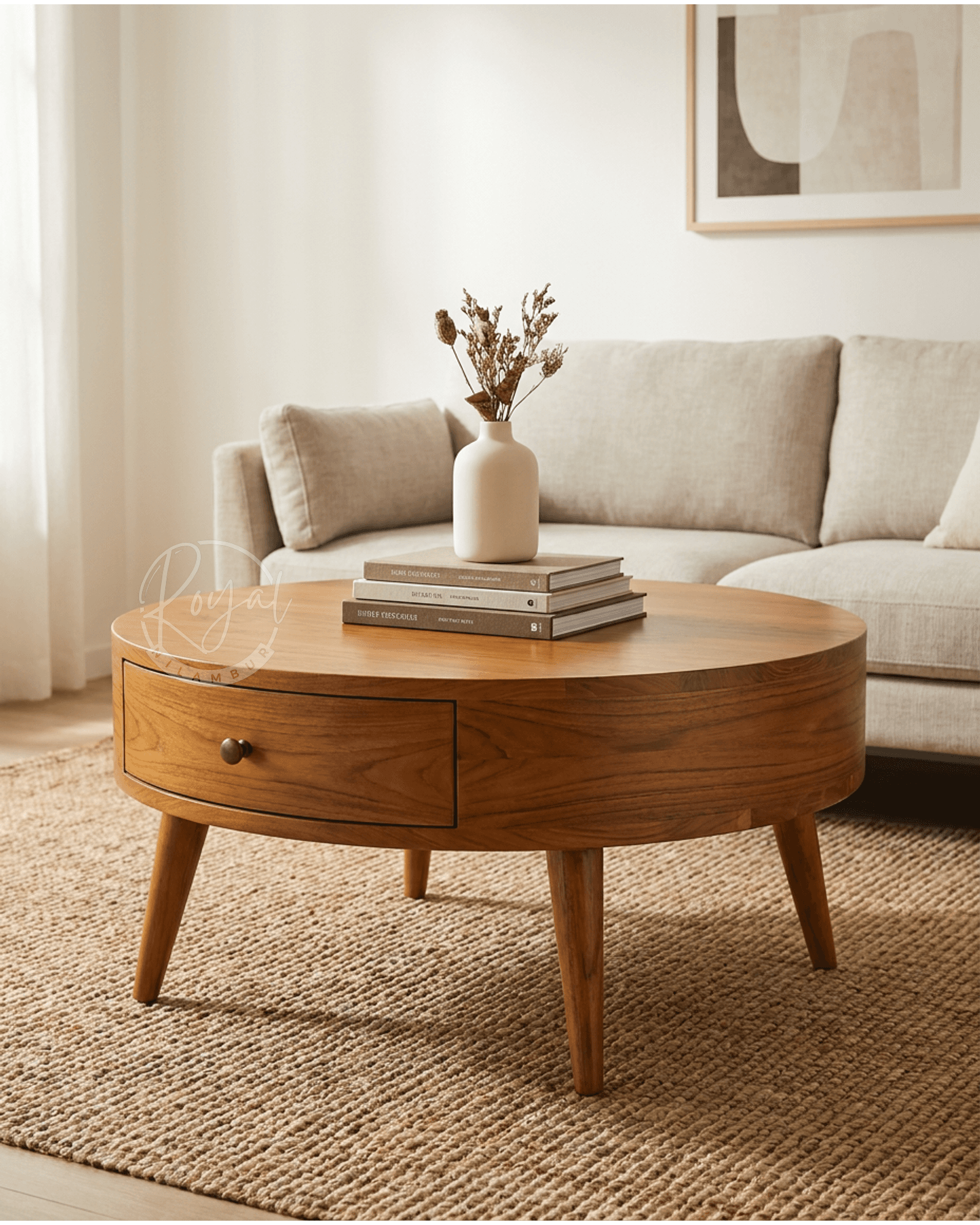Royal Azythra Nilambur Teak Wood Coffee Table
