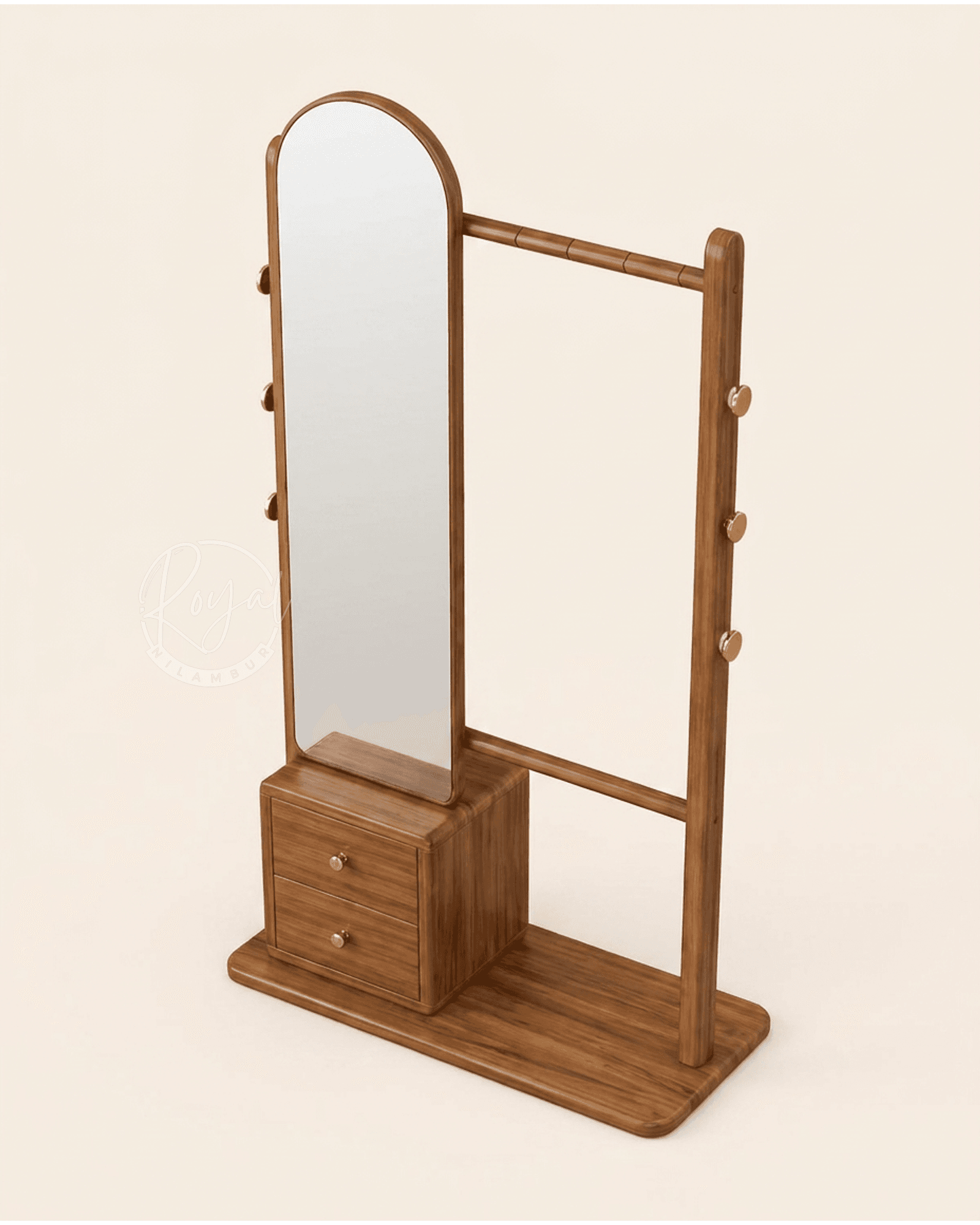 Royal Darpan Nilambur Teak Wood Dresser Mirror
