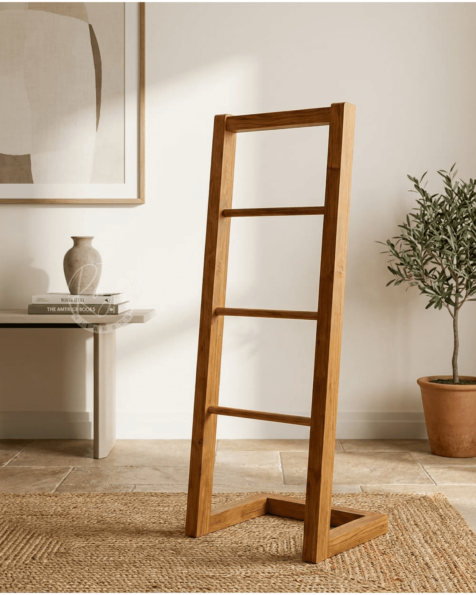 Royal Zaryv Water-Resistant Teak Wood Towel Rack