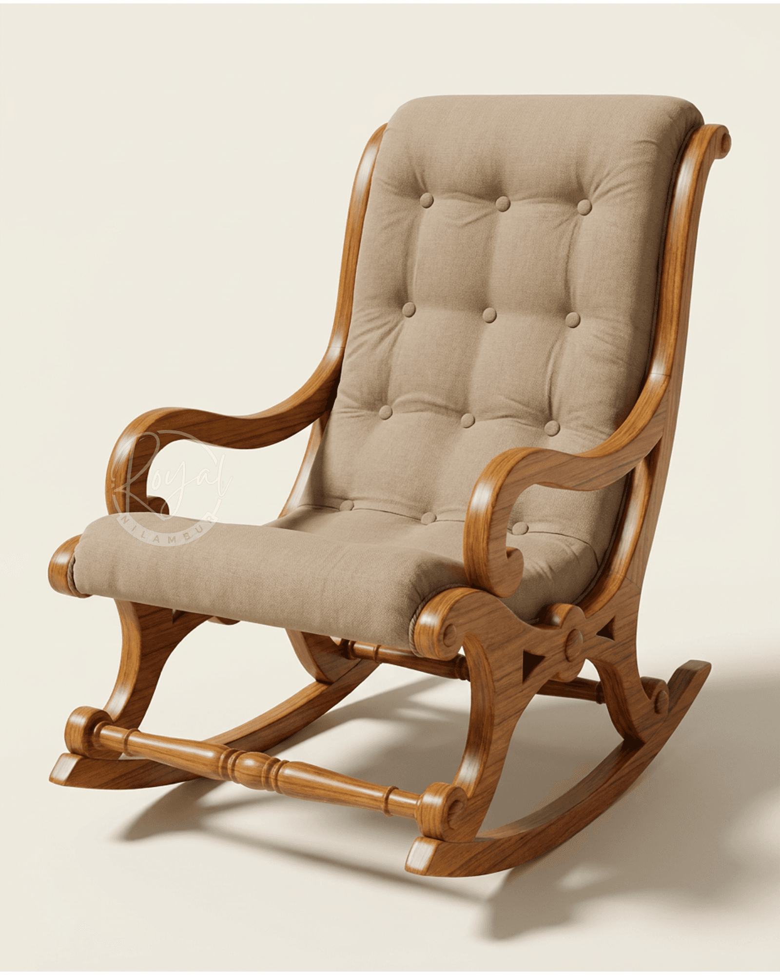 Royal Avenor Nilambur Teak Wood Rocking Chair