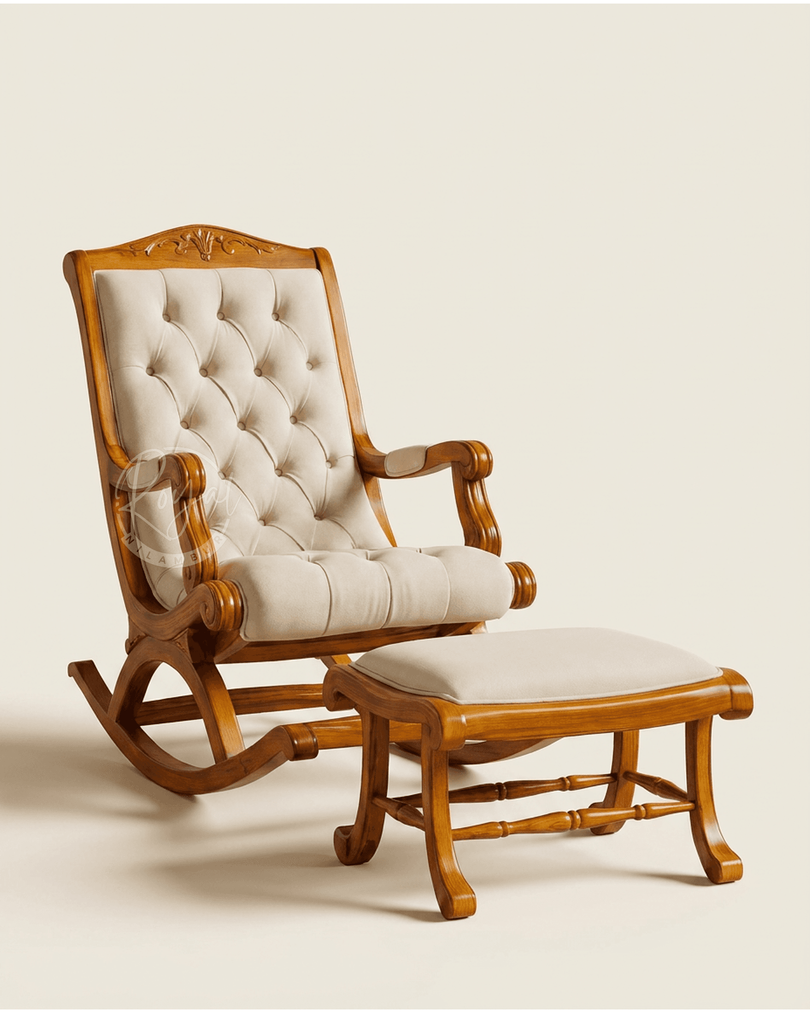 Royal Aurex Nilambur Teak Wood Rocking Chair