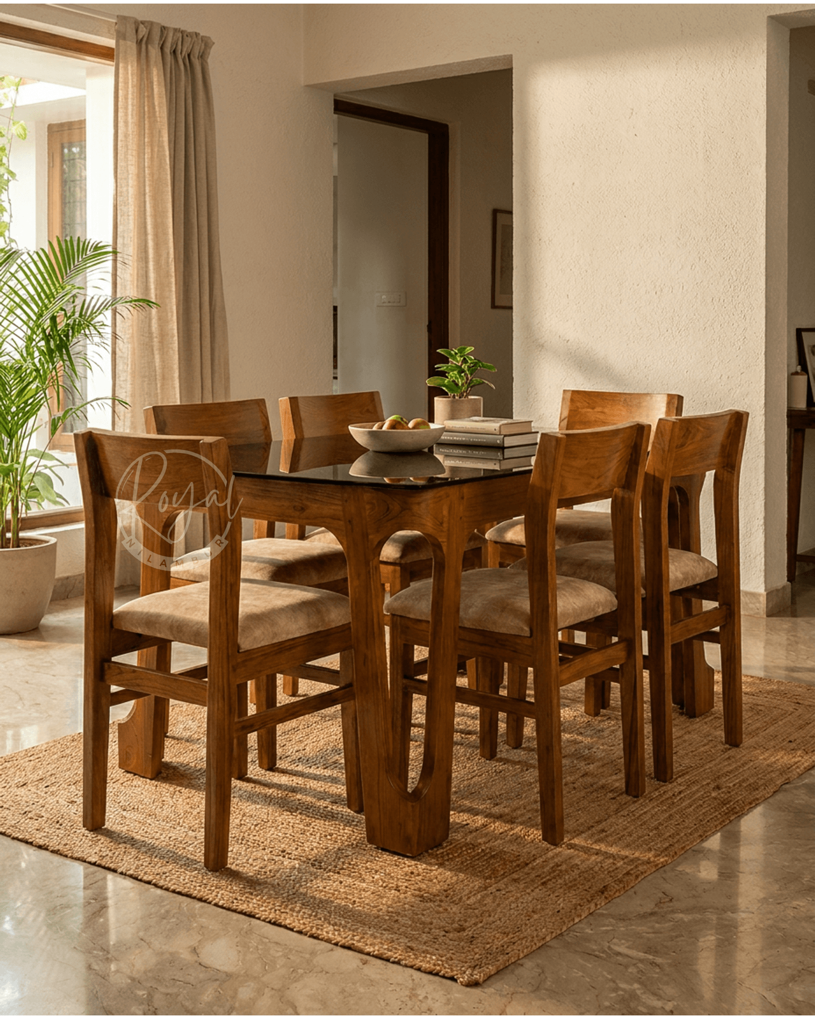 Royal Vitarana Nilambur Teak Wood Dining Table