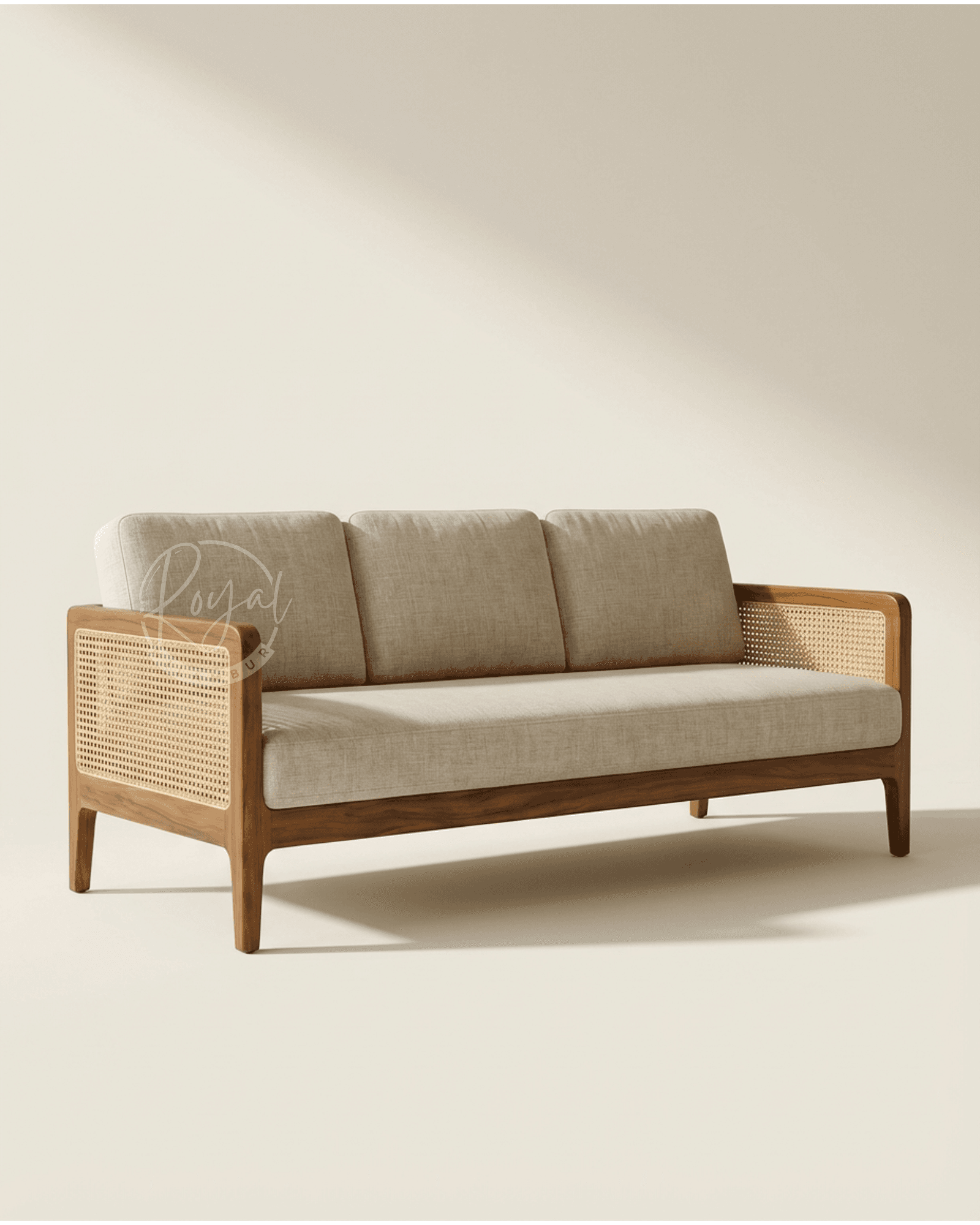 Royal Teakane Teak Wooden Cane Sofa Set