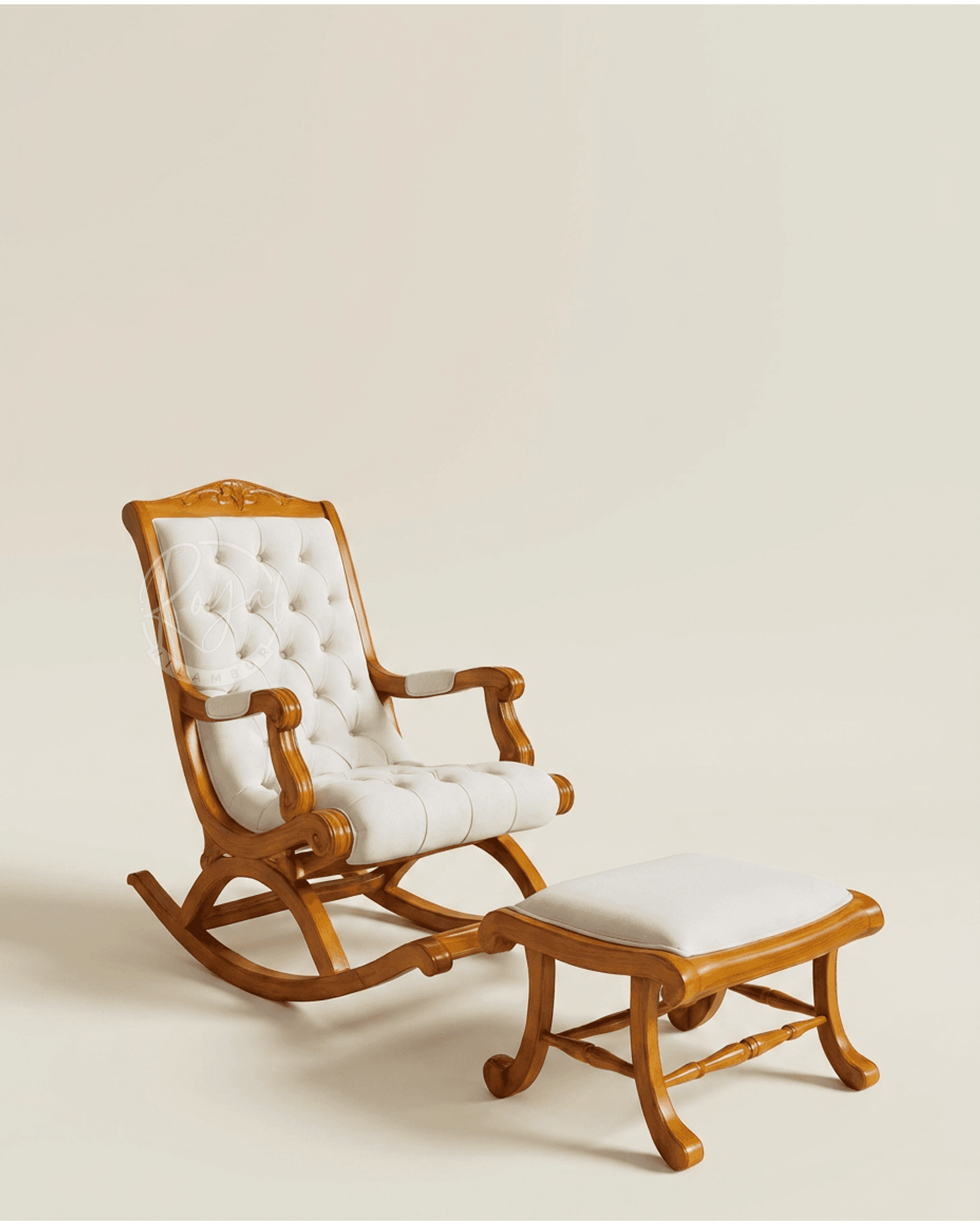 Royal Aurex Nilambur Teak Wood Rocking Chair