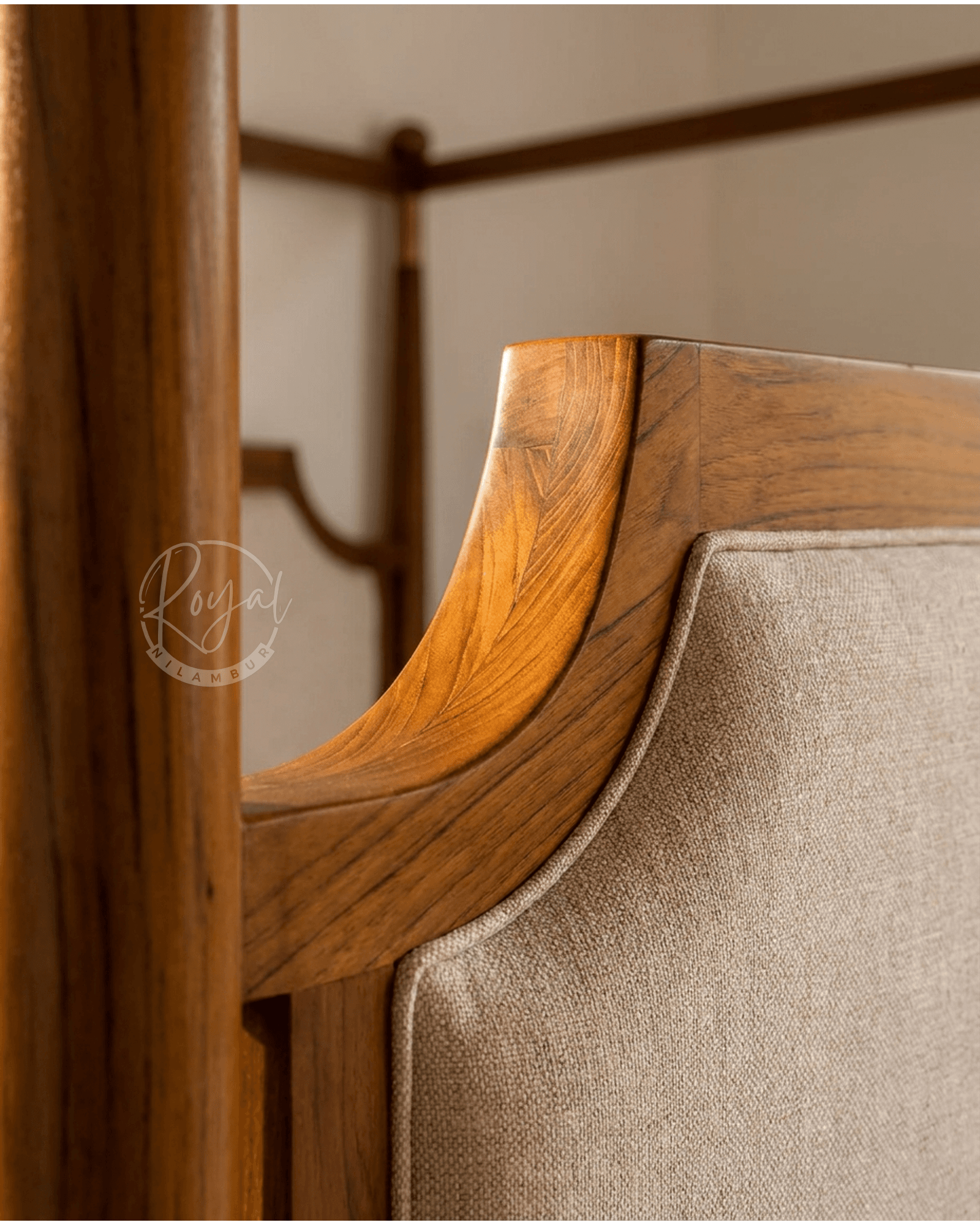 Royal Jupiter Nilambur Teak Wood Canopy Cot