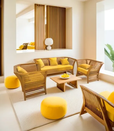 Nilambur teak wood sofa set