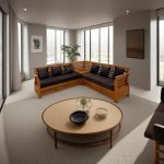 Nilambur teak wood corner sofa