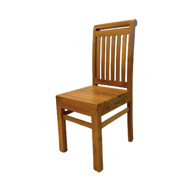 Wooden dining chair crafted from authentic Nilambur teak wood