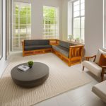 Nilambur teak wood corner sofa