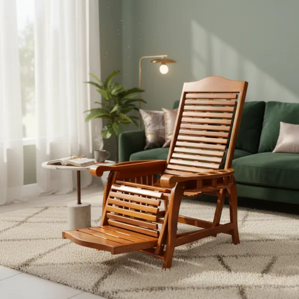 Royal Veyora Nilambur Teak Wood Easy Chair