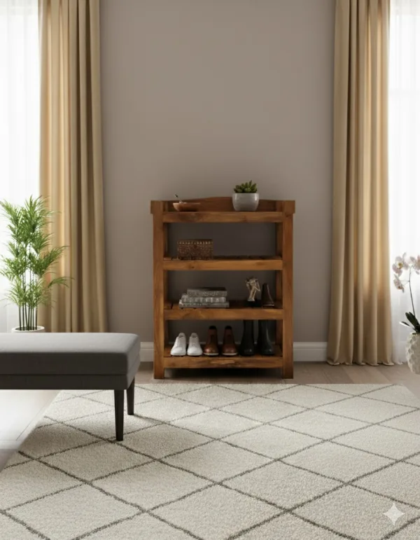 Royal Arovyx Nilambur Teak Wood Shoe Rack