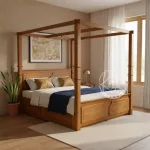 Royal Lyra Nilambur Teak Wood Canopy Bed